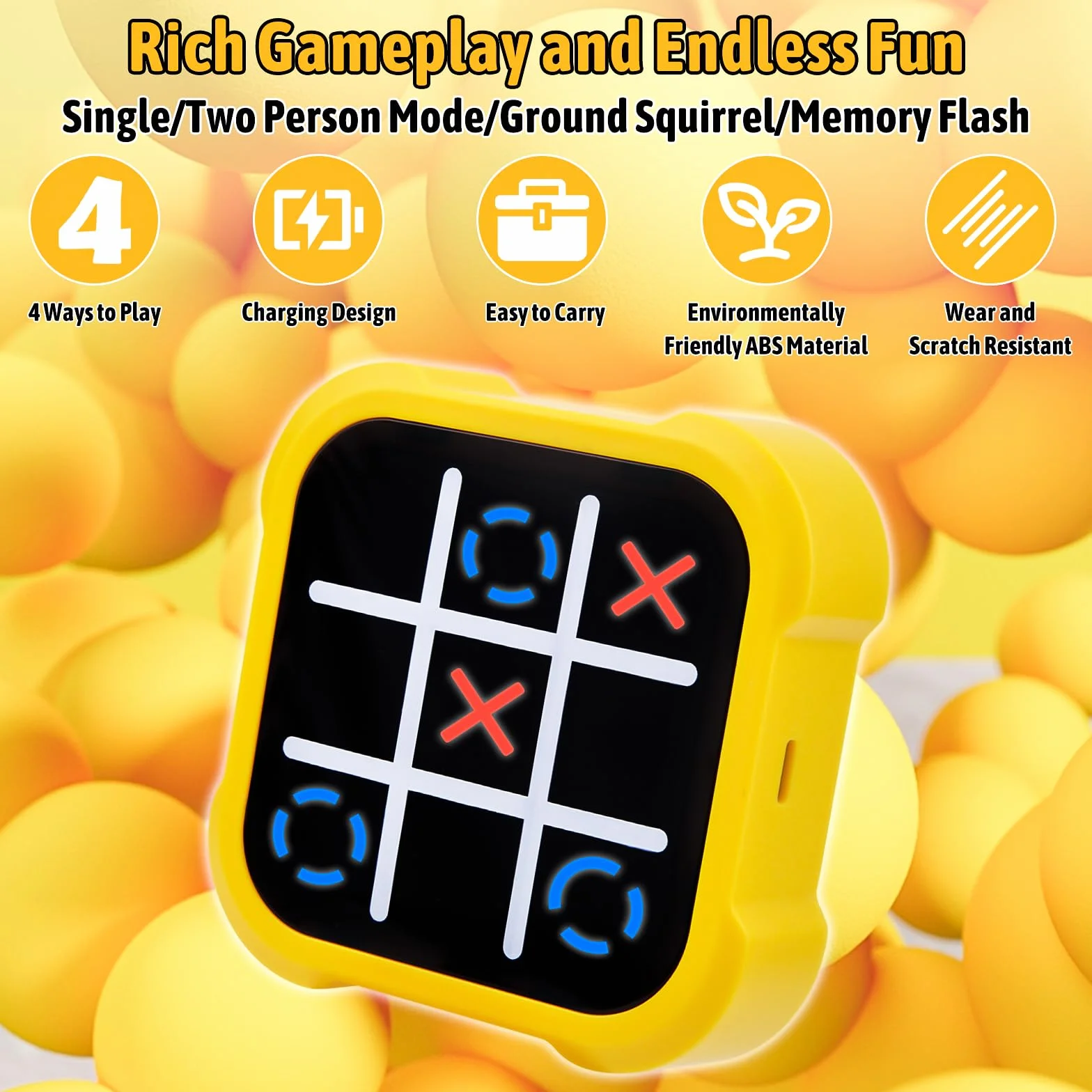 Electrónico Tic Tac Toe Bolt, Juego de Viaje Portátil 3 en 1 Para Niños, Educación y Crecimiento de la Memoria, Juego Familiar Clásico Para Padres e Hijos en Interiores (A)
