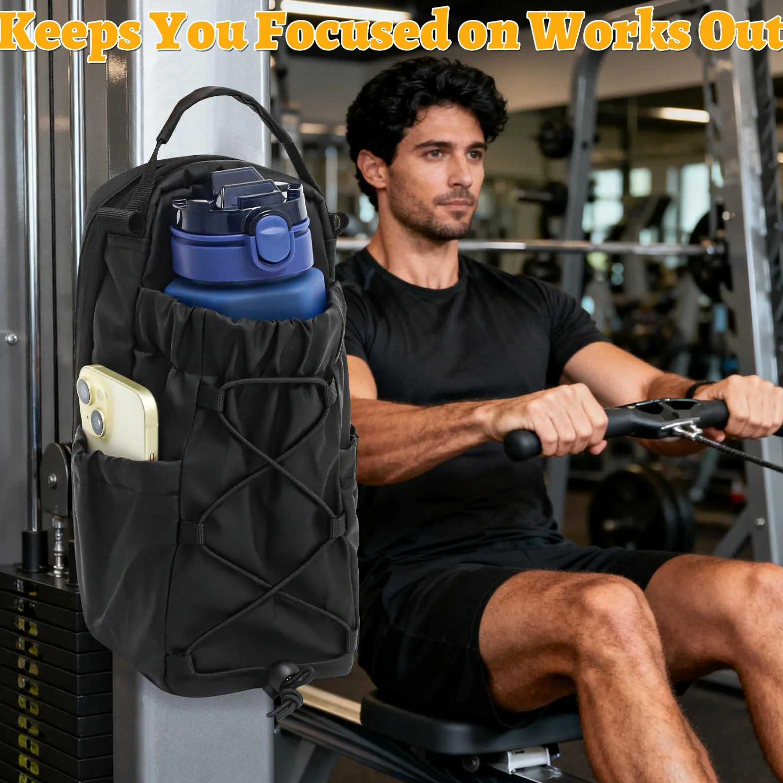 LZDMY Bolsa Deportiva Magnética con Soporte para Botella, Correa Ajustable, para Hombre y Mujer