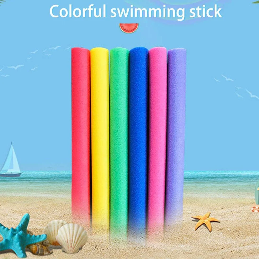 Cryfokt 2 Piezas de Espuma para Fideos de Piscina, Fideos de Espuma Huecos de 59 Pulgadas con 2 Conectores, Tubo de de Arcoíris Grande, Suave y Duradero para Natación,