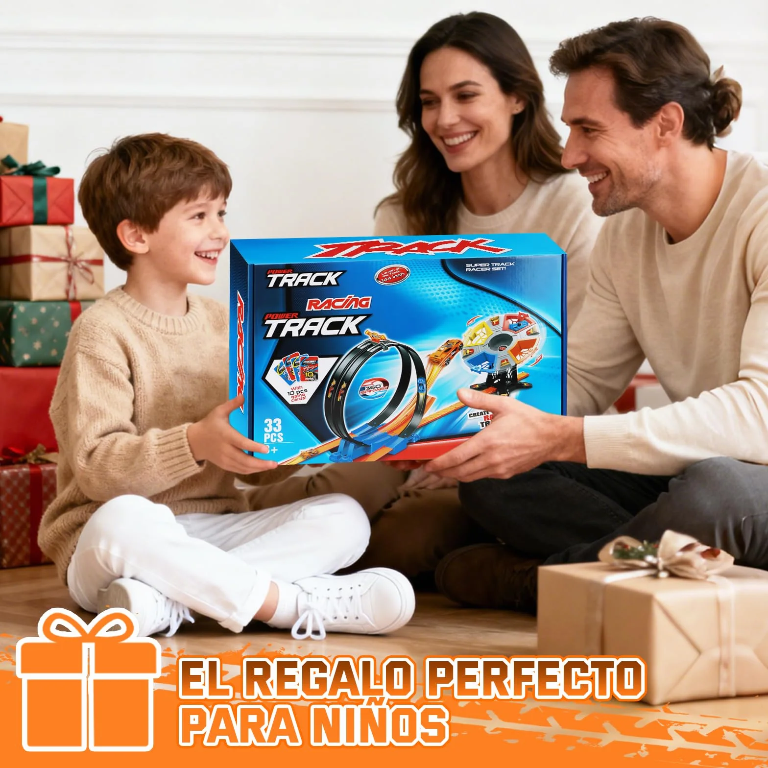 Charmofun Pista de Carreras, Circuito Coches Niños, Pista en Bucle de Coches, Juguete de Coche Regalo para Niños de 3, 4, 5, 6+ Años
