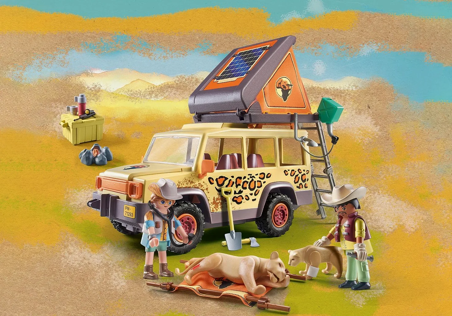 PLAYMOBIL Wiltopia Vehículo Todoterreno con Leones