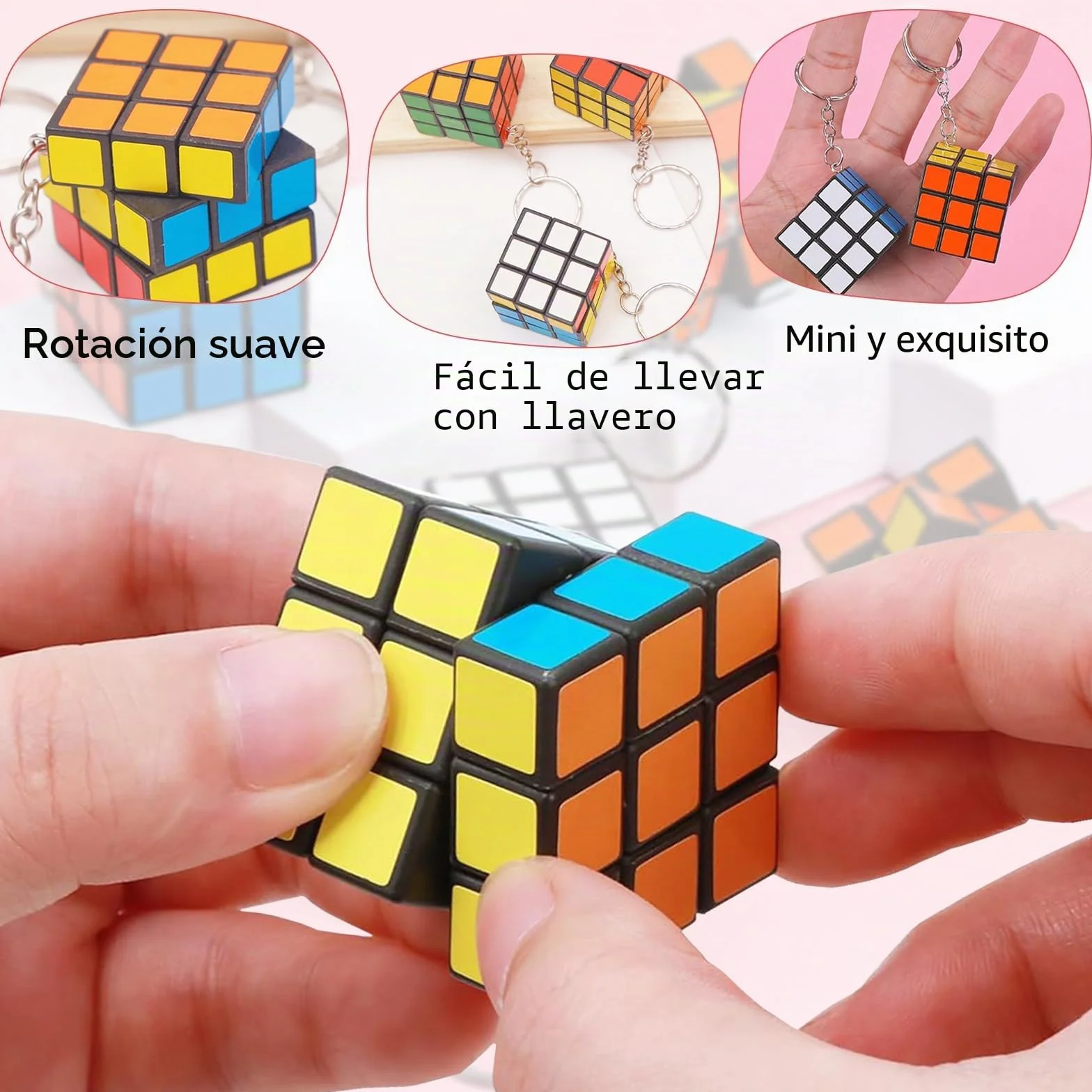 20 Piezas Mini Cubo Mágico Llavero (3cm) - Detalles Cumpleaños Infantiles y Relleno Piñata - Juguete Rompecabezas Antiestrés para Niños y Calendario de Adviento (Multicolor)