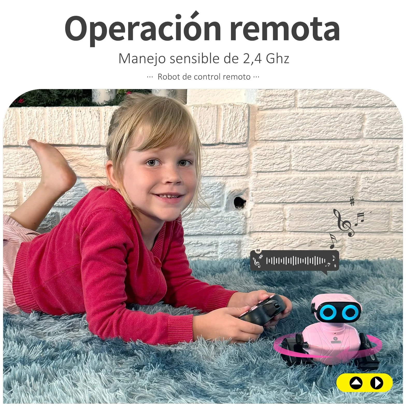 GILOBABY Robot Juguete, Control Remoto de 2,4 GHz Robots para Niños con Ojos LED, Brazos Flexibles, Sonido y Baile, Juego Educativo Regalo de Cumpleaños para Niños y Niñas más de 3 años (Rosa)