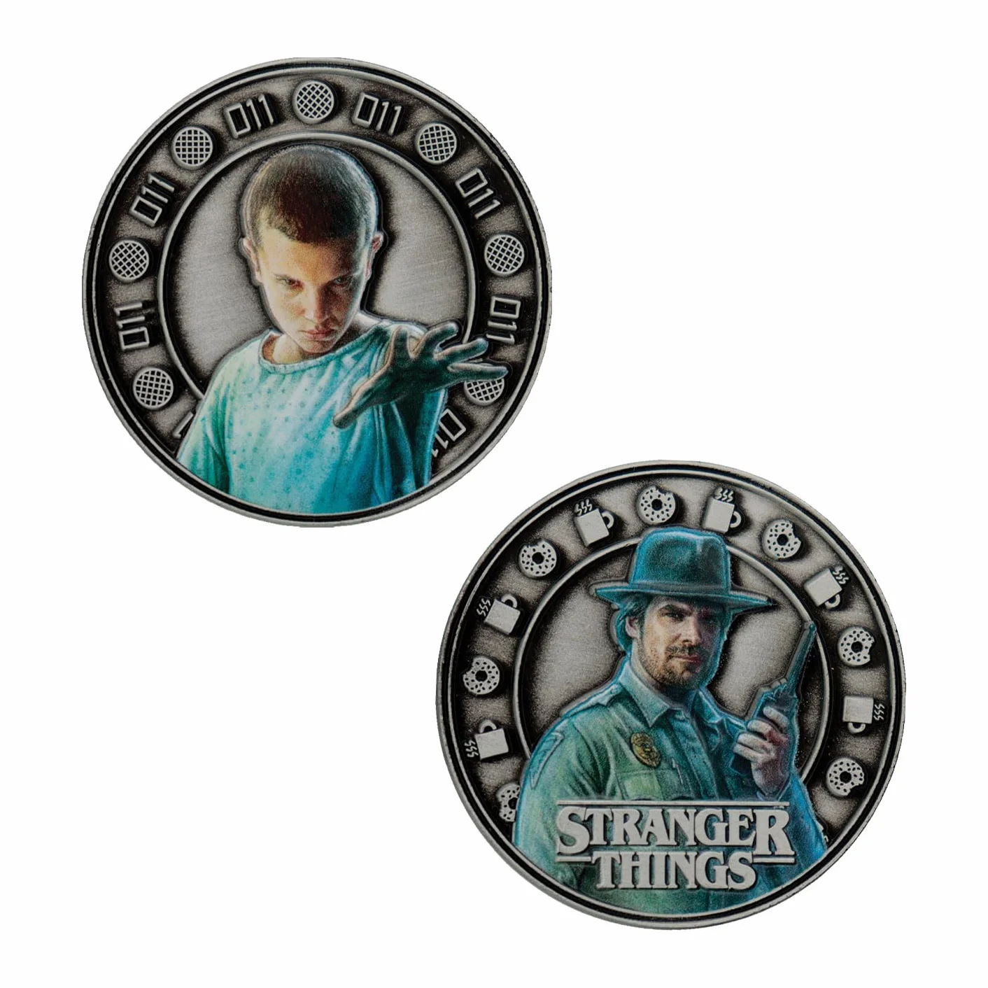 FaNaTtik Stranger Things Eleven and Hopper - Moneda coleccionable