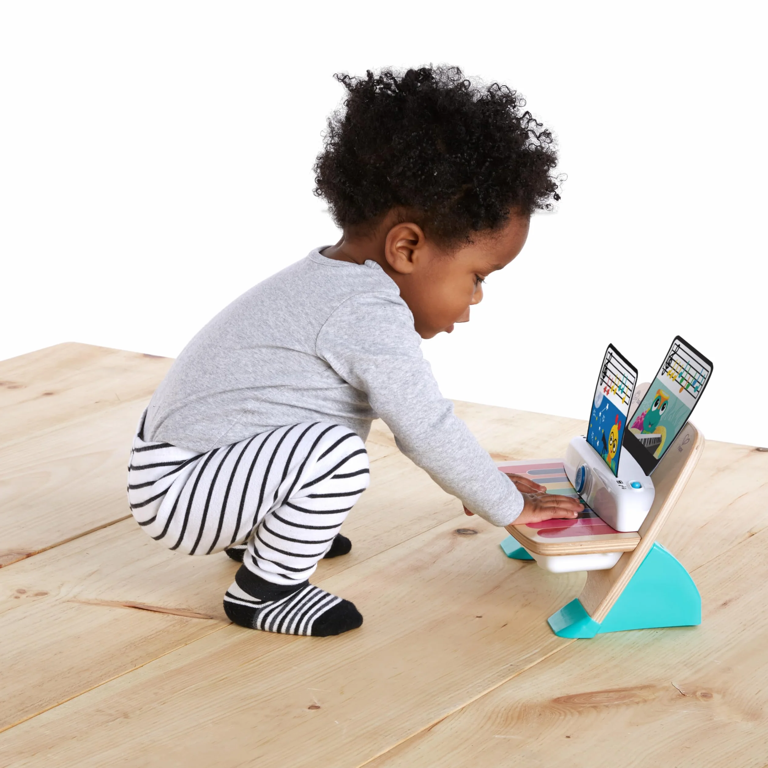 Baby Einstein, Hape, Piano Magic Touch, Juguete Musical de Madera, Incluye 3 partituras y 6 Canciones, Volumen Ajustable, a Partir de 6 Meses, Be Piano, 1 Unidad (Paquete de 1)