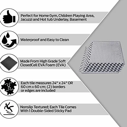 ComFy Baldosas Puzzle de Espuma EVA Antideslizantes para Suelo de Gimnasio en Casa