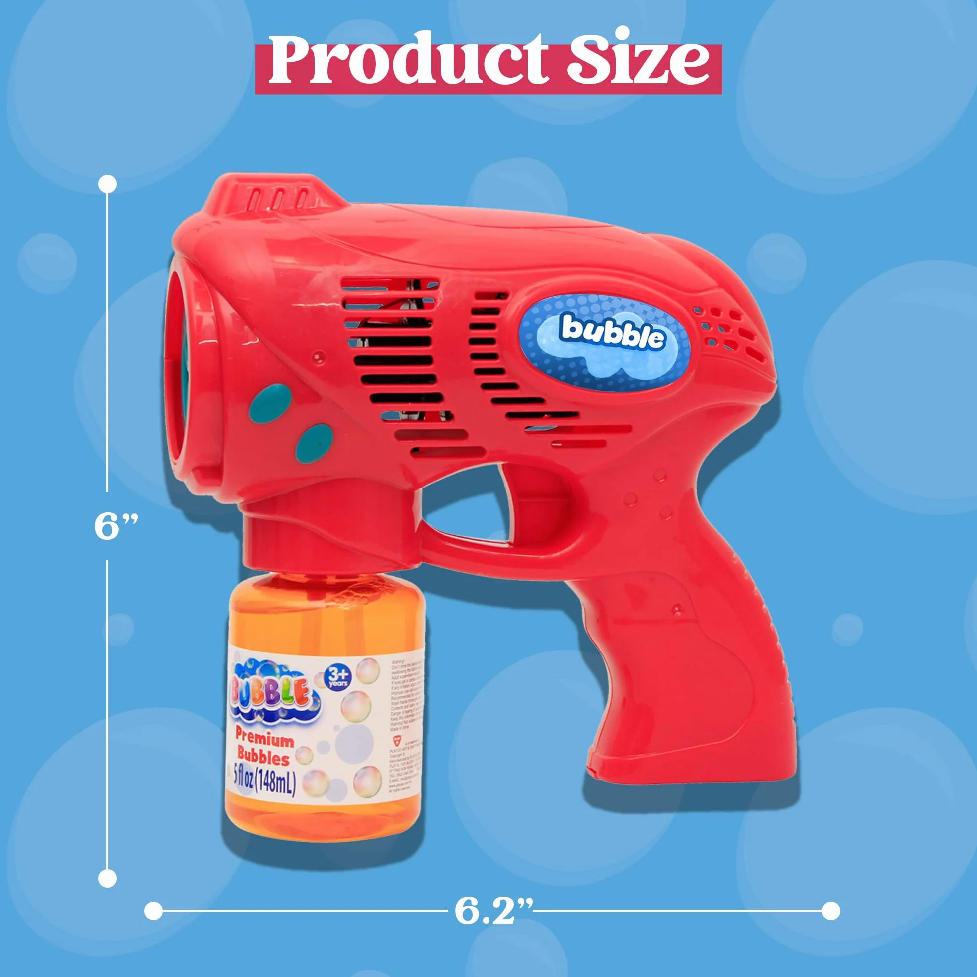 2 Pistolas de Burbujas para Niños con 2 x 148ml Solución de Recarga de Burbujas, Juguete de Verano, Actividad al Aire Libre, Pascua, Regalo de cumpleaños, Regalos de Fiesta
