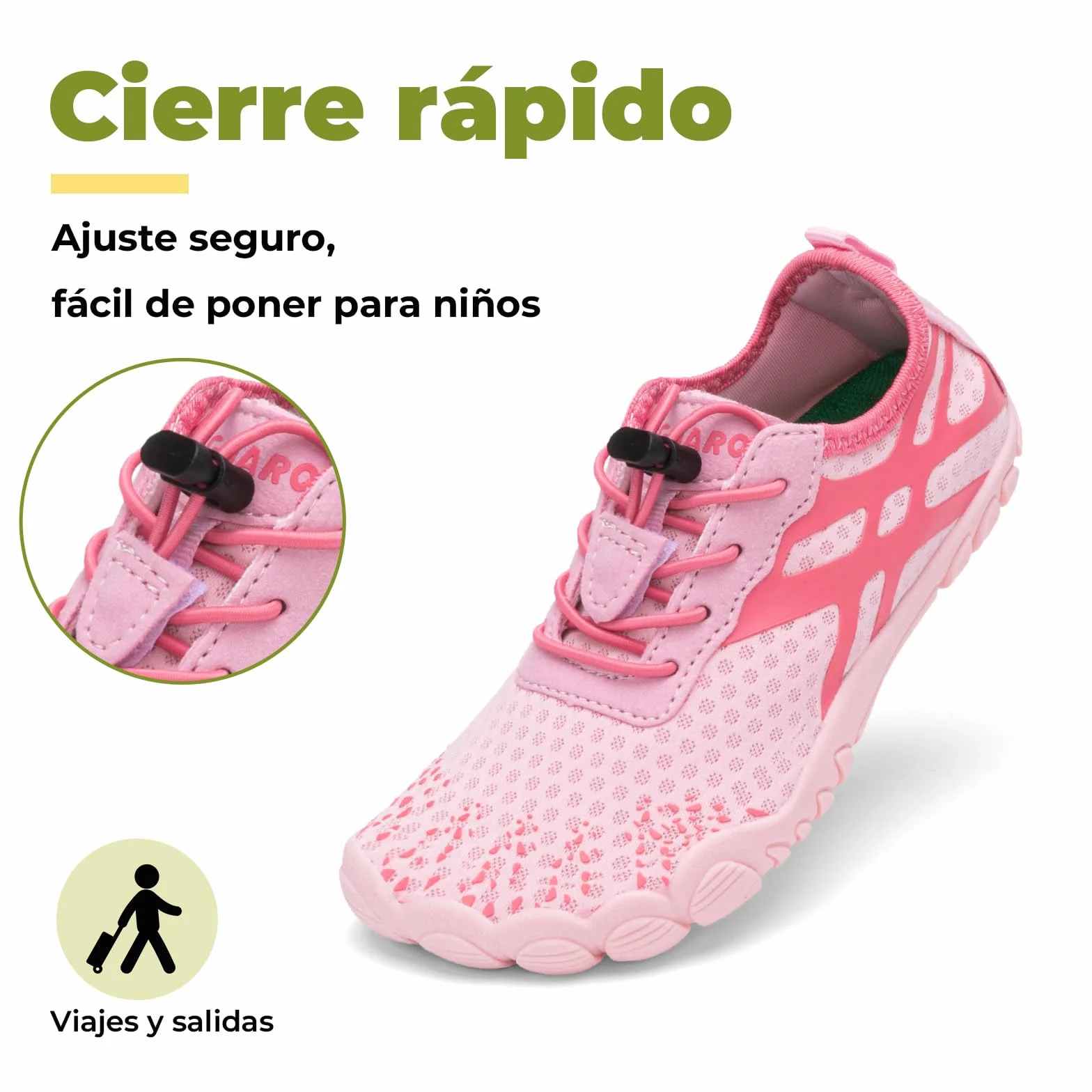 SAGUARO Zapatos de Agua Barefoot Niños Escarpines Acuáticos Puntera Ancha Secado Rápido Gr.25-36