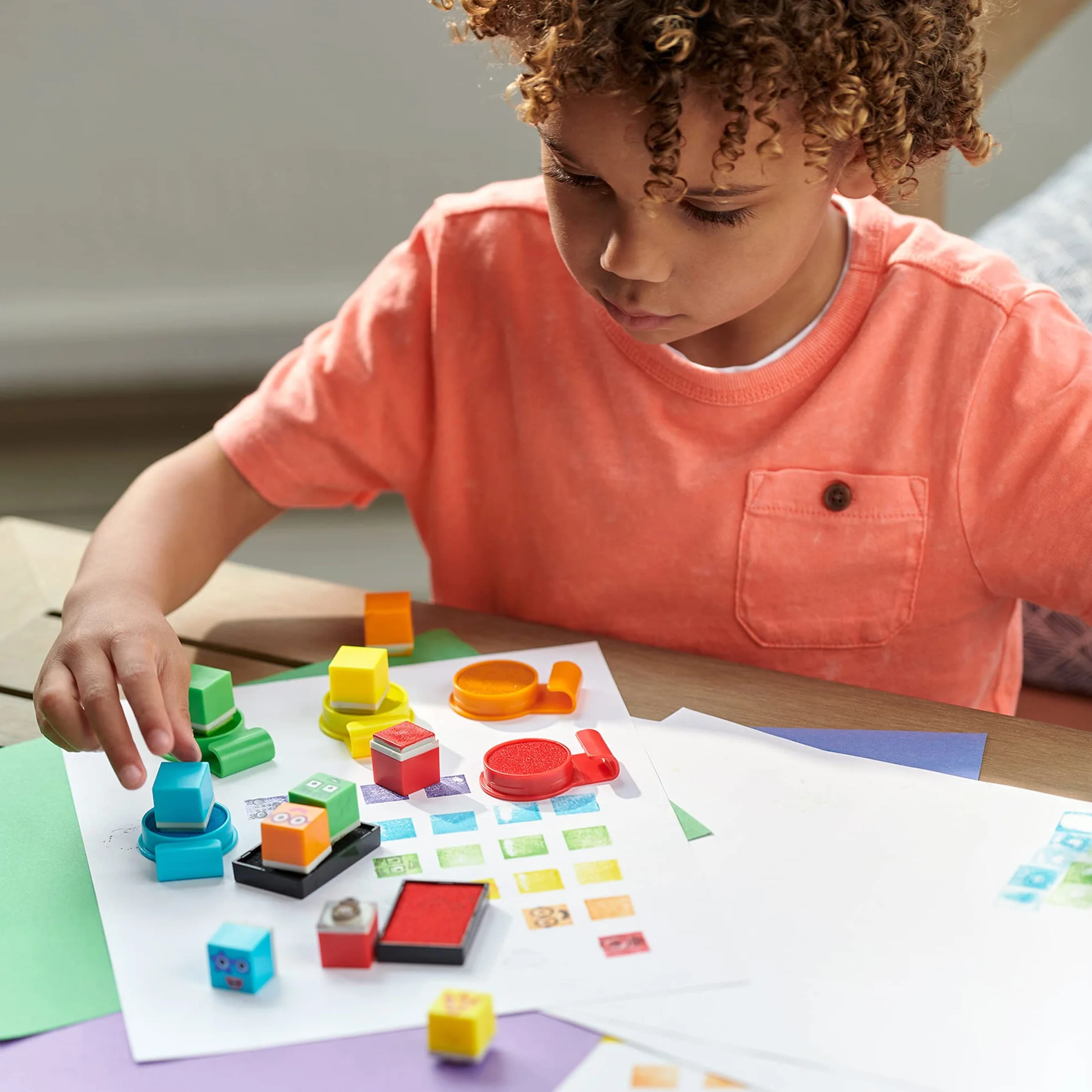 Learning Resources Set de Sellos Numberblocks – Parque de Stampolines con 32 Piezas – Tinta Lavable y Manualidades Creativas – Juguete Educativo para Niños 3+ Años