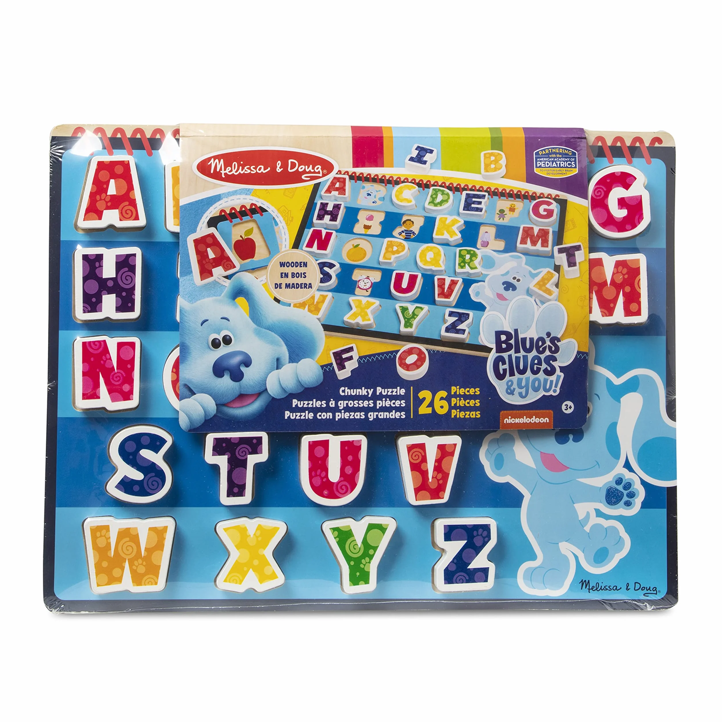 Melissa & Doug Blue's Clues & You! Rompecabezas de Piezas Gruesas de Madera Alfabeto 26 Piezas