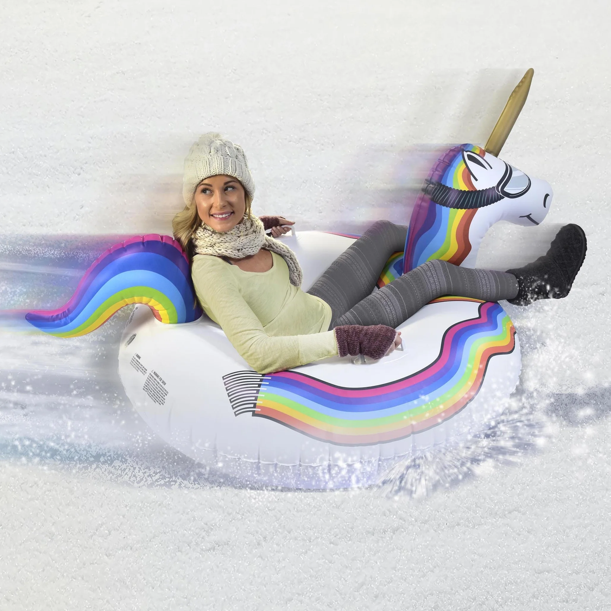 GoFloats Trineo Inflable Tubo de Nieve para Niños y Adultos Unicornio Frozen Disney