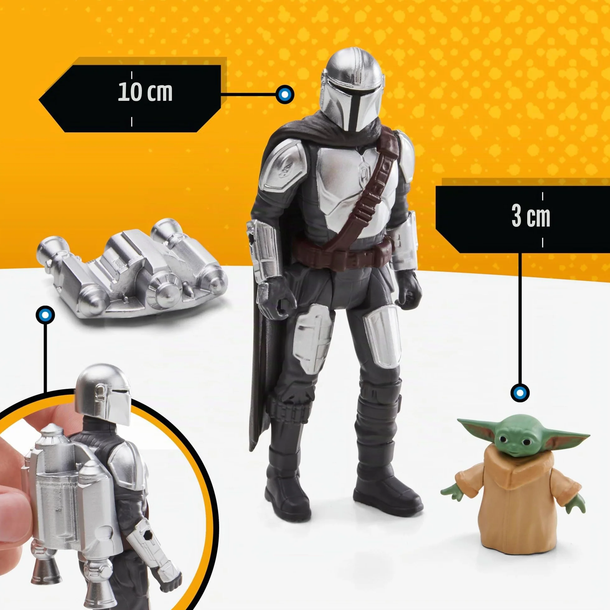 Star Wars Epic Hero Series The Mandalorian's N-1 Starfighter - Figuras de Acción Juguetes para el Juego de rol, Nave Estelar con Mandaloriano y Grogu (Baby Yoda)