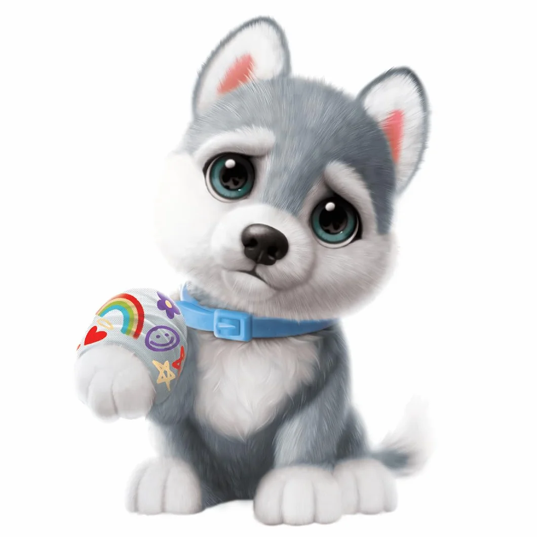 Little Live Pets Ouchies Aspen – Exclusivo Cachorro Husky Interactivo con más de 50 Sonidos y reacciones, Incluye Set de Veterinario y Bolsa de Transporte, a Partir de 4 años
