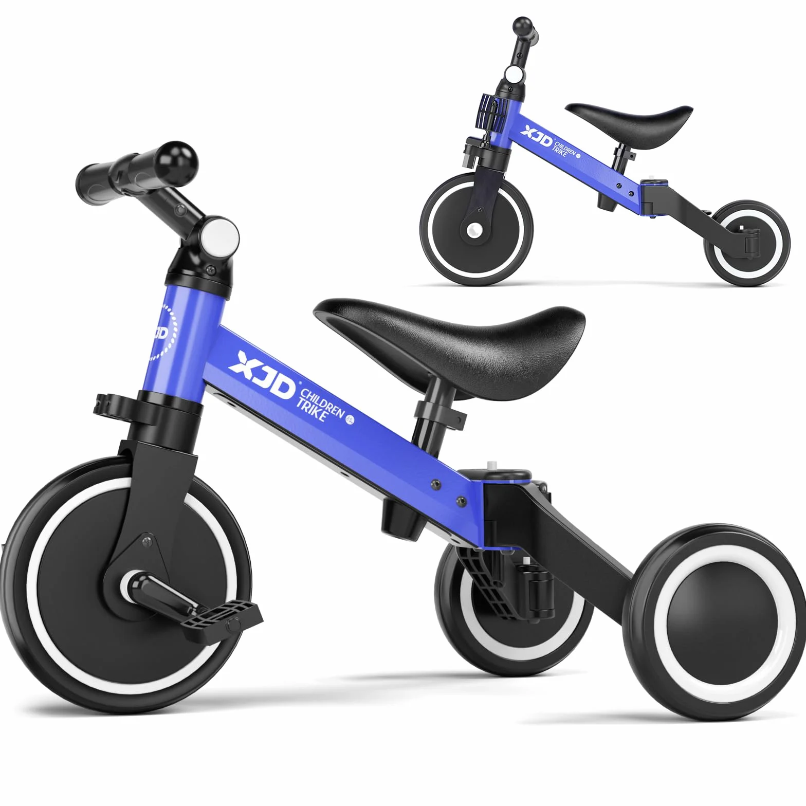 XJD 3 en 1 Triciclo Evolutivo de Bebé para Niños de 1-3 años, Triciclo a Bicicleta bebé con o sin Pedales, Bicicleta Niño con Asiento y Manillar Ajustables, Adaptable y Transformable, Marrón