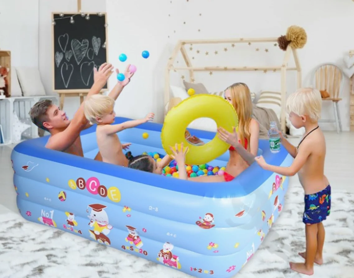 Piscina Hinchable Piscina Inflable Piscina Infantil Jugar En El Agua Centro De Natación Piscinas Juguetes Al Aire Libre Juego sobre El Suelo Piscina para Exteriores(Pink,135 * 85 * 50cm)