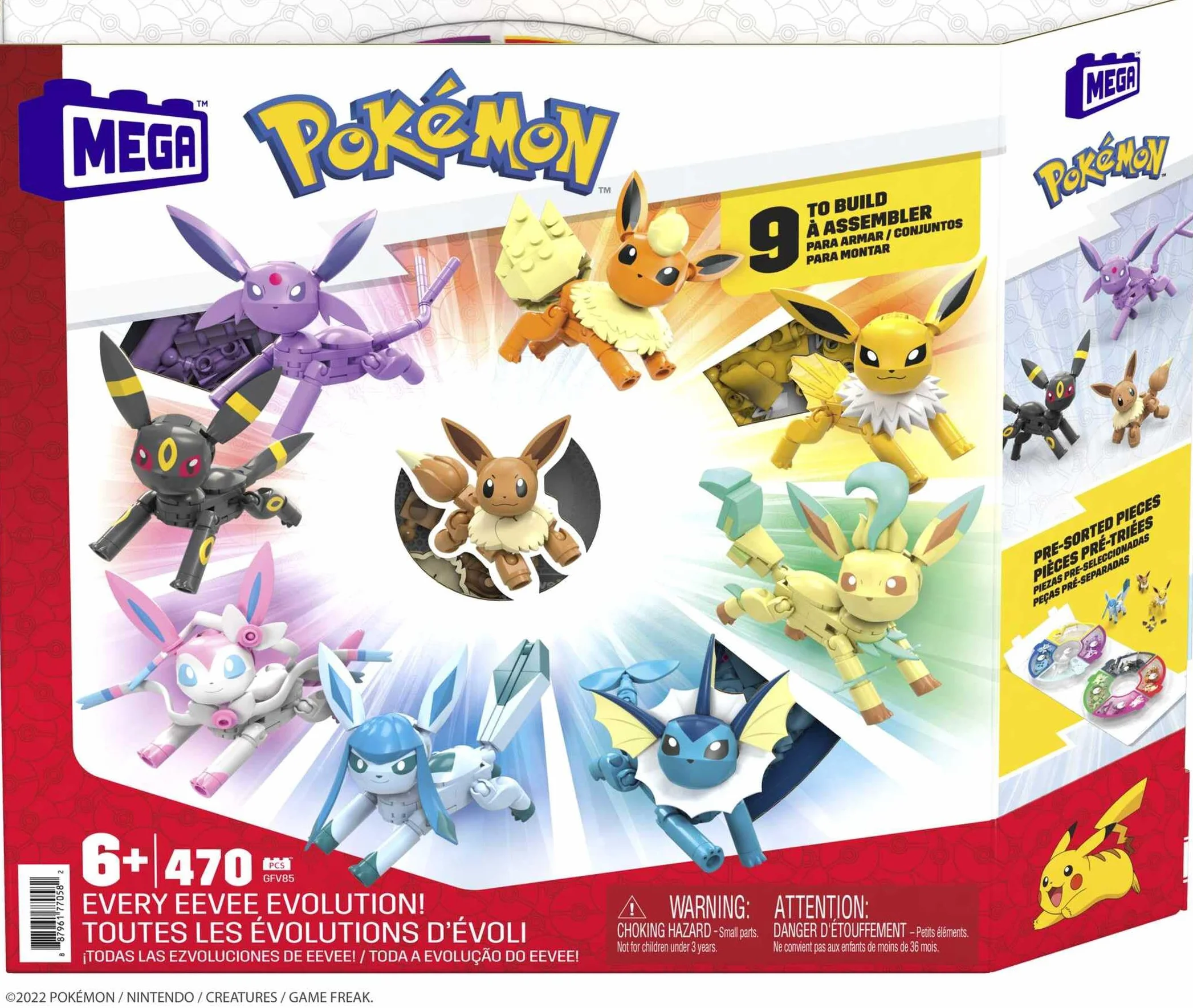 Mega Construx™ Pokémon™ Pack de evoluciones Eevee, juguete de construcción niños +6 años (Mattel GFV85)