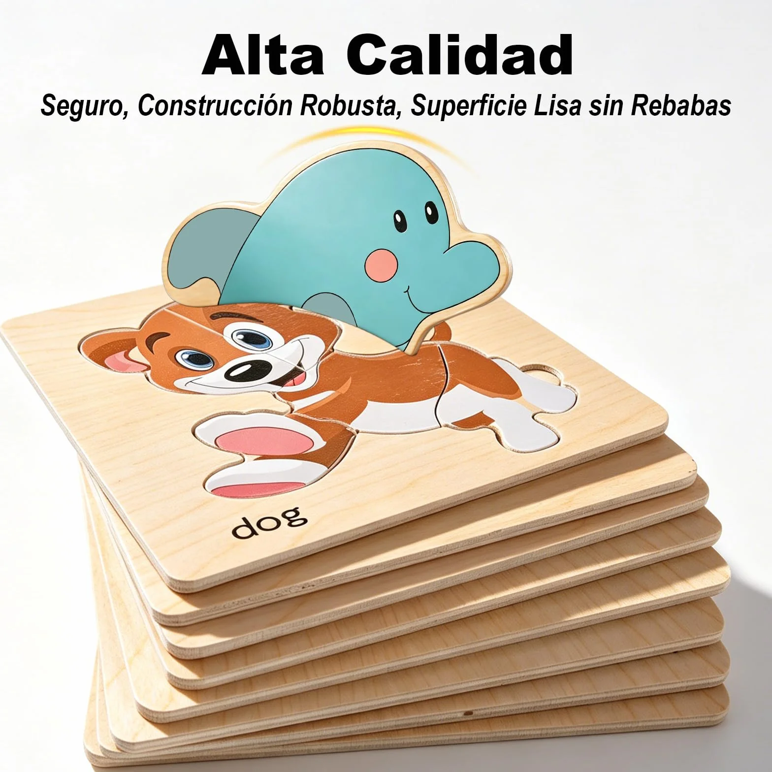 GOLDGE Puzzle 16 Pcs Juegos Educativos Animales Rompecabezas Niños 1-5 Años