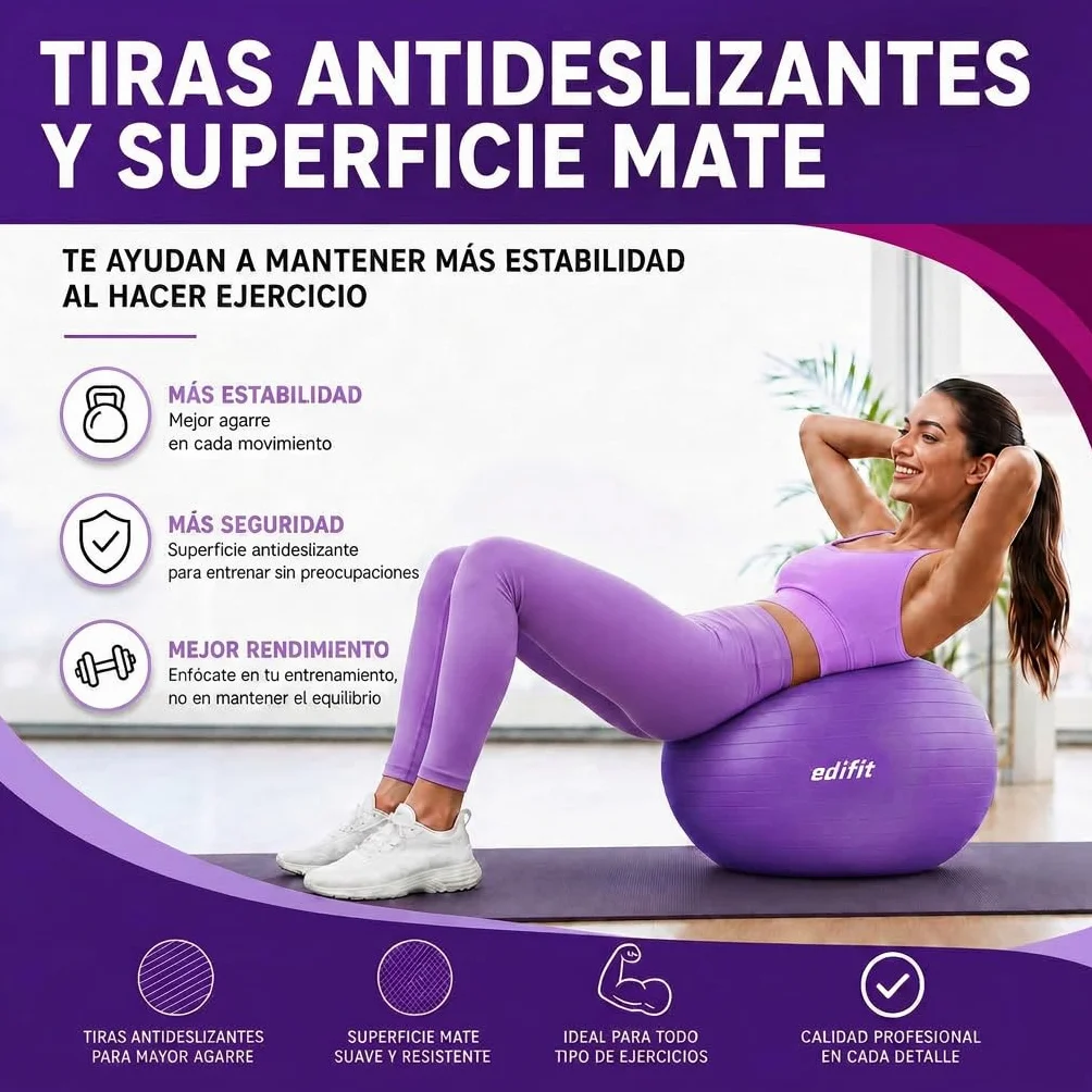 Pelota de Pilates Fitball 55 65 75 cm con Hinchador Ejercicio Casa Embarazadas