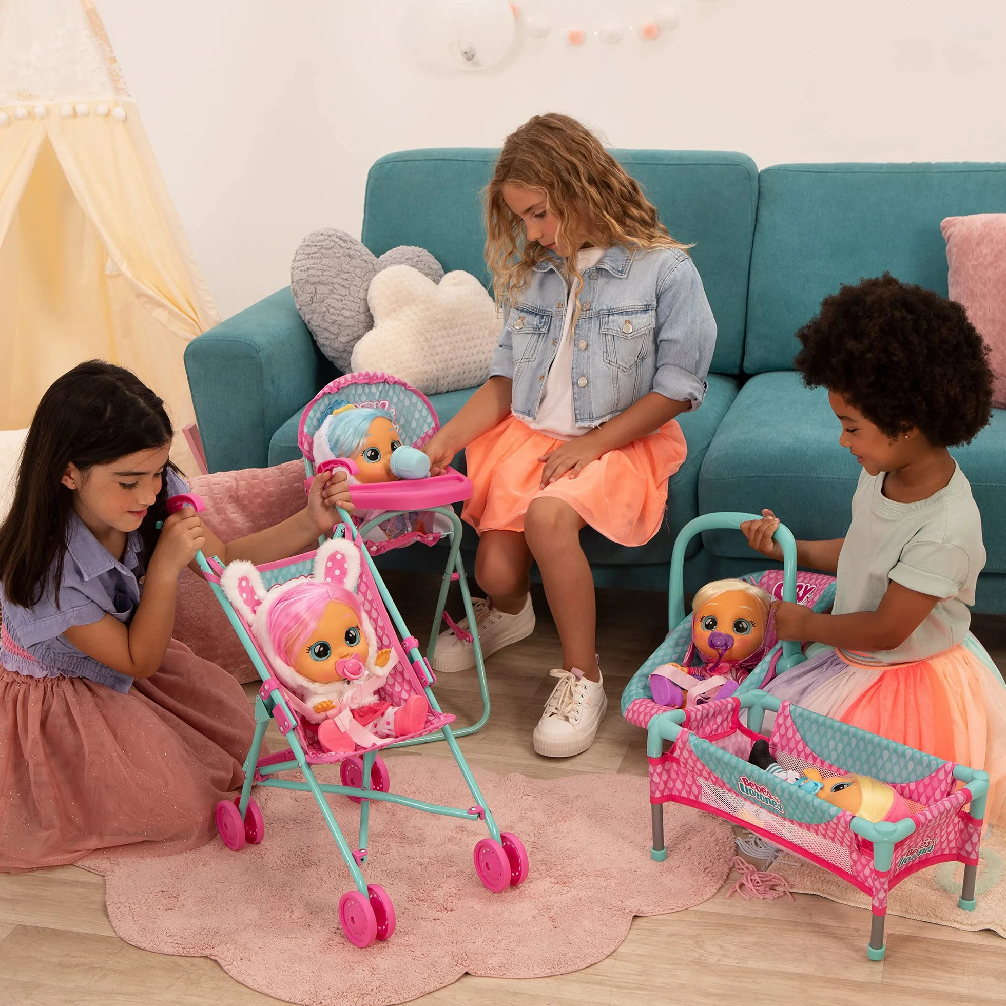 BEBÉS LLORONES Sillita de paseo | Accesorio muñeca para llevar de paseo a tu bebé llorón preferido