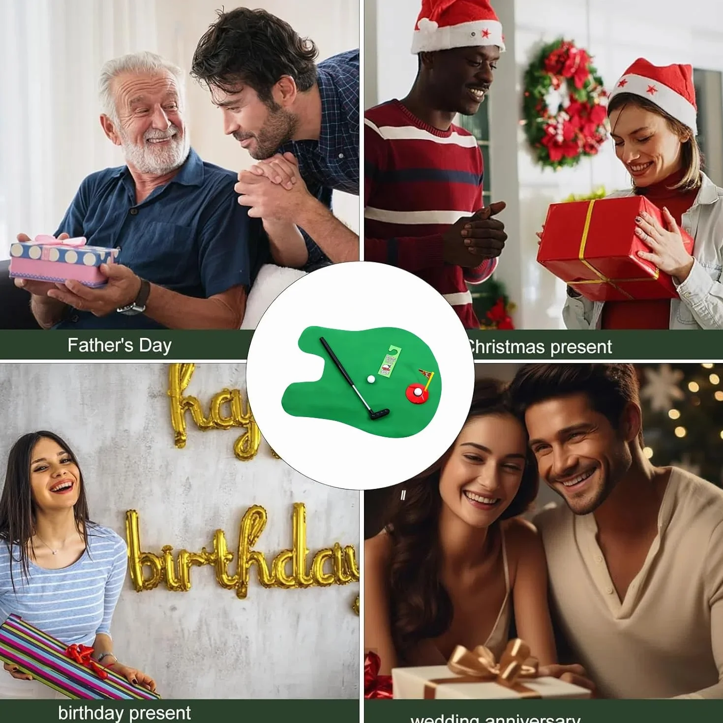 Kiuiom Funny Potty Putter,Mini-Golf para Baño,Juegos de Golf para Inodoro,WC Juego de Golf con Palo,2 Pelotas y Colgador para Puerta,Un Regalo Divertido para el Inodoro Que es Adecuado para Regalar