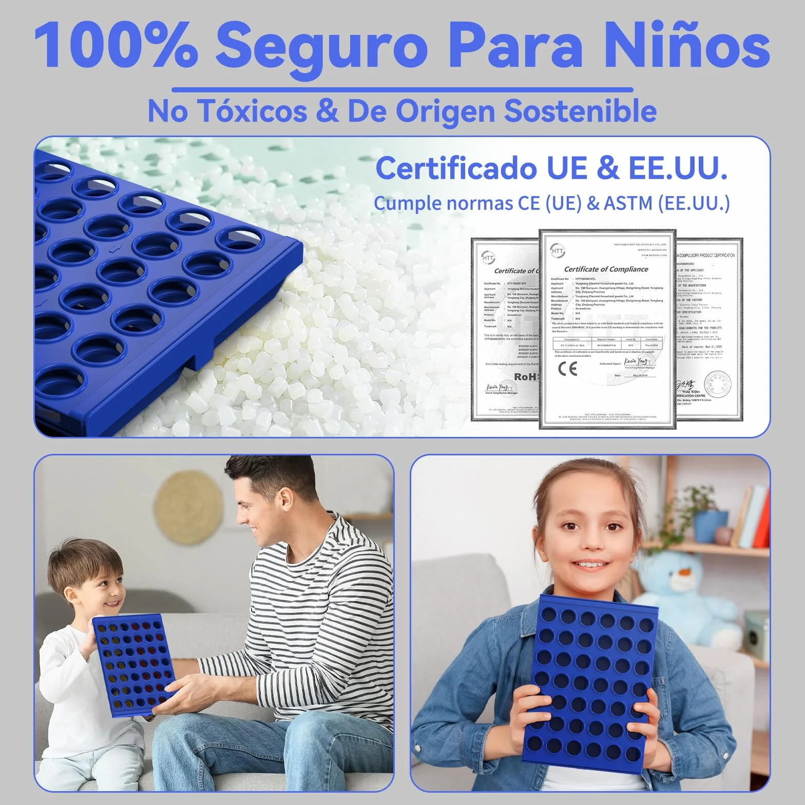 Pup Go 4 en Raya Estándar para Niños de 3 Años+, Juego de Mesa Clásico y Familiar, Juguete Estrategia Educativo, Tablero Plegable con 6 Discos de Repuesto