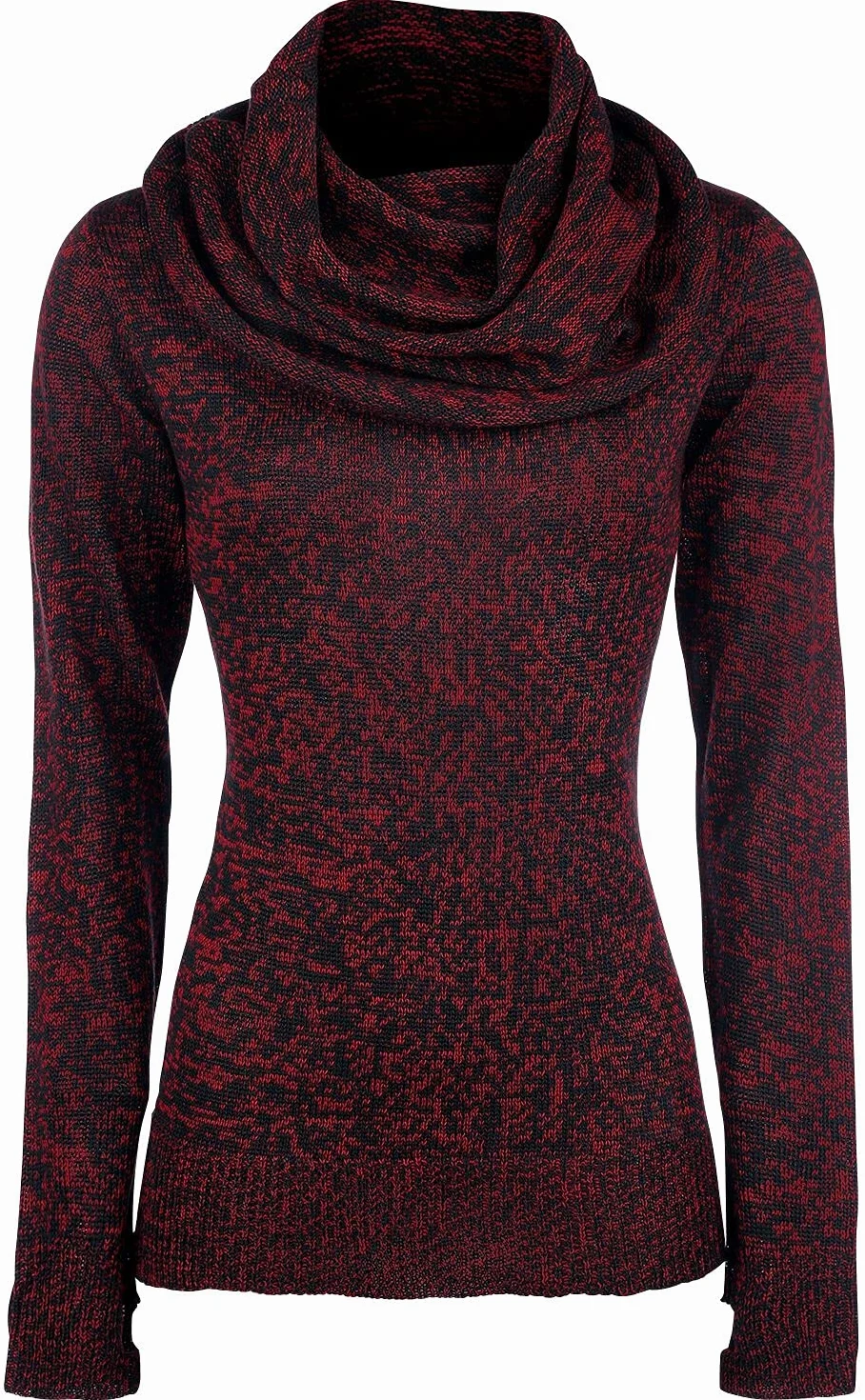 Black Premium by EMP Mujer Jersey Rojo Cuello Alto