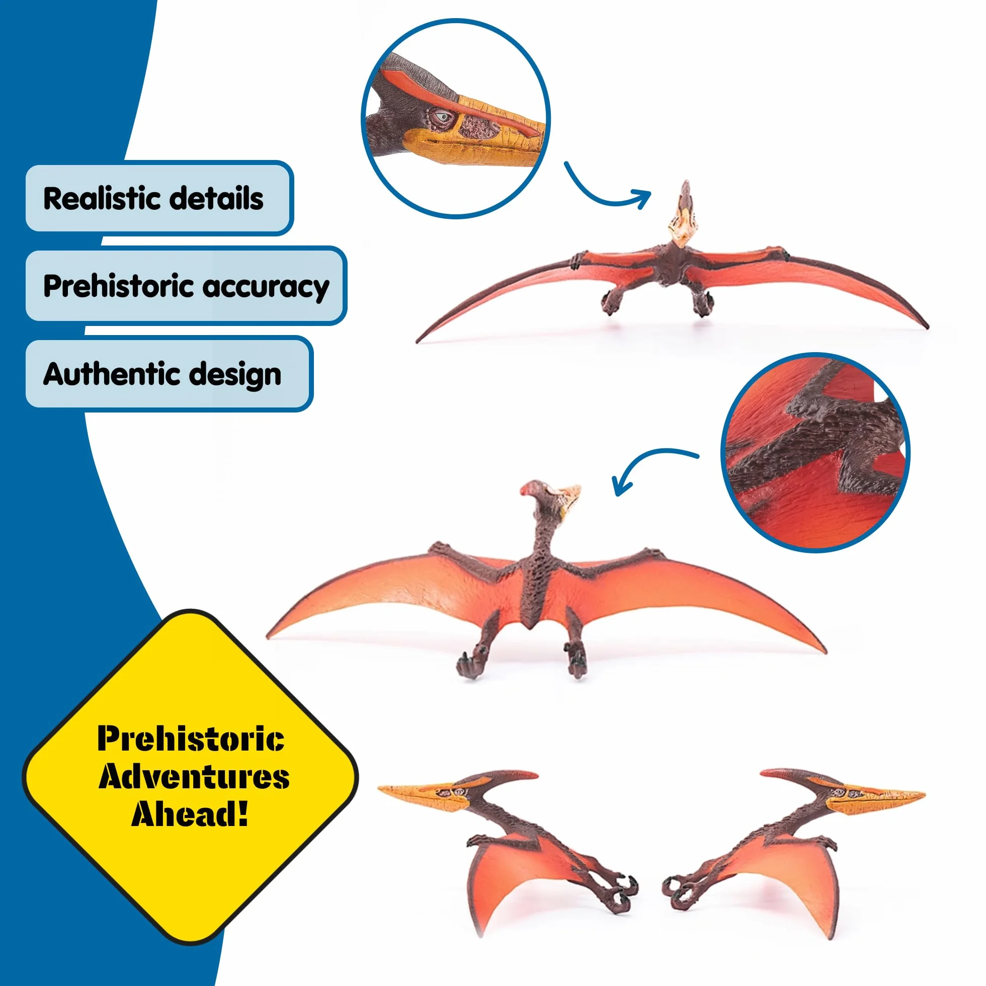 Schleich Dinosaurs | Pteranodón 15008 | pterosaurio detallado | Juguete de Dinosaurio para coleccionar | Gran Regalo para niñas y niños | Juguete Dino a Partir de 3 años | 23 x 15 x 6 cm