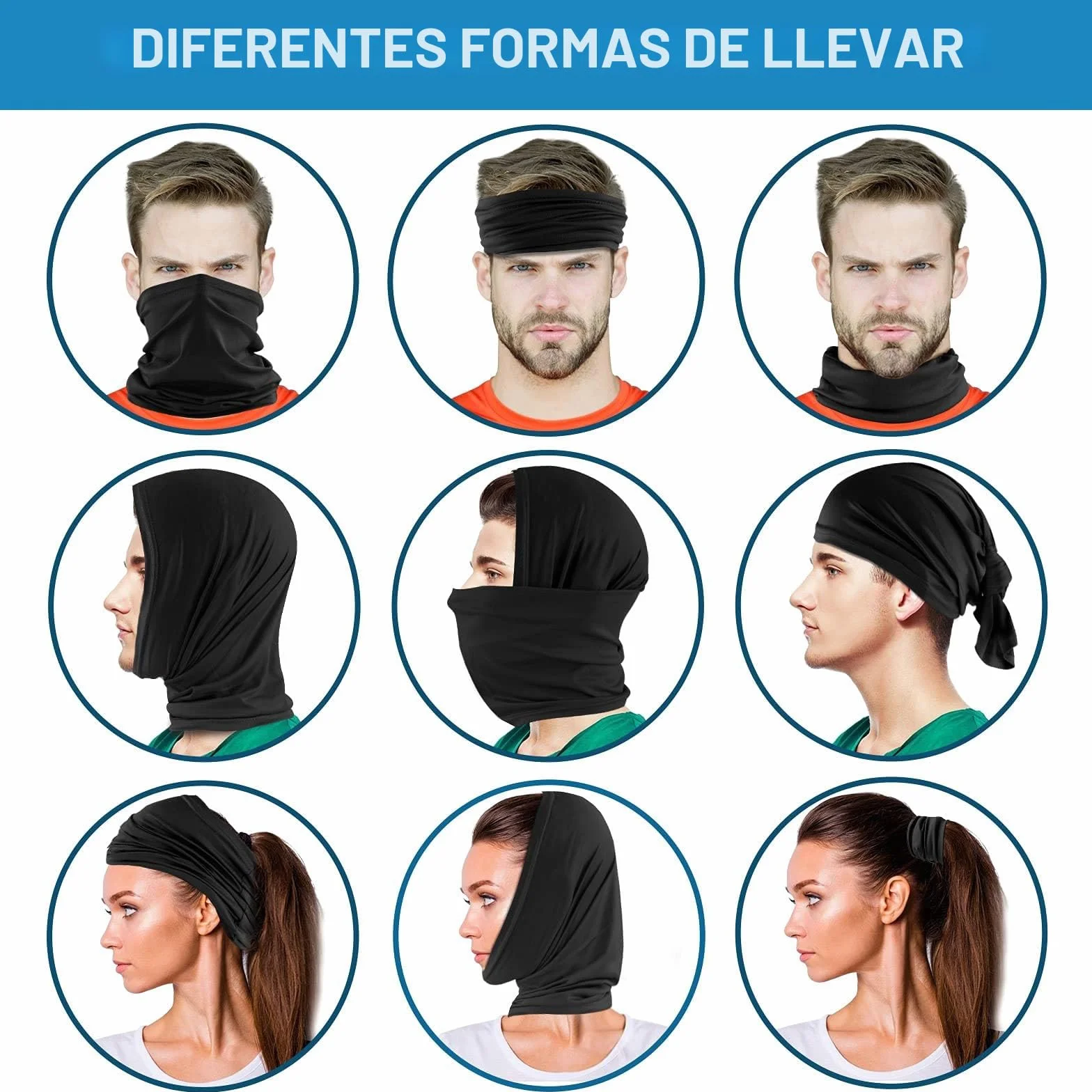 KEYRI 3 Piezas Pañuelo Multifuncional Braga Cuello Calentador Pasamontañas Deporte Esquí Ciclismo