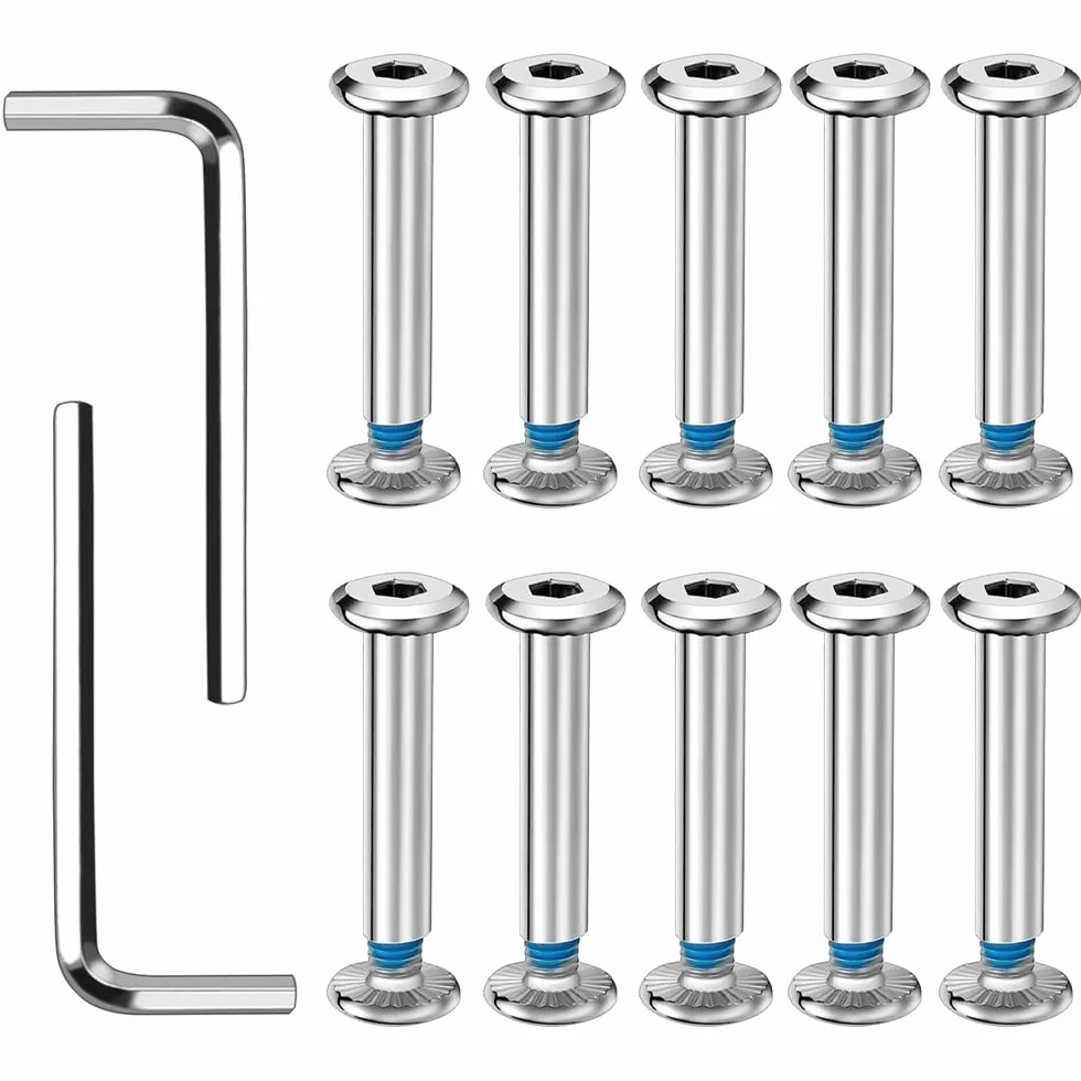 Tornillos para Ruedas de Patines en Línea de Hierro 12 uds con 2 Llaves Accesorios Recambios