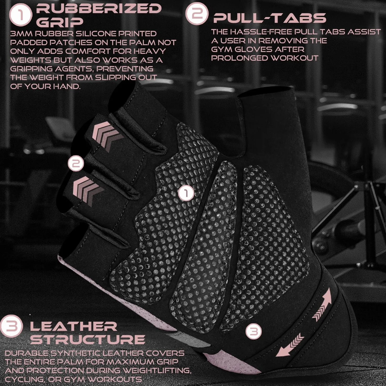 Beast Rage Guantes de Fitness para Levantamiento de Pesas, Transpirables, Antideslizantes, Acolchados de Silicona