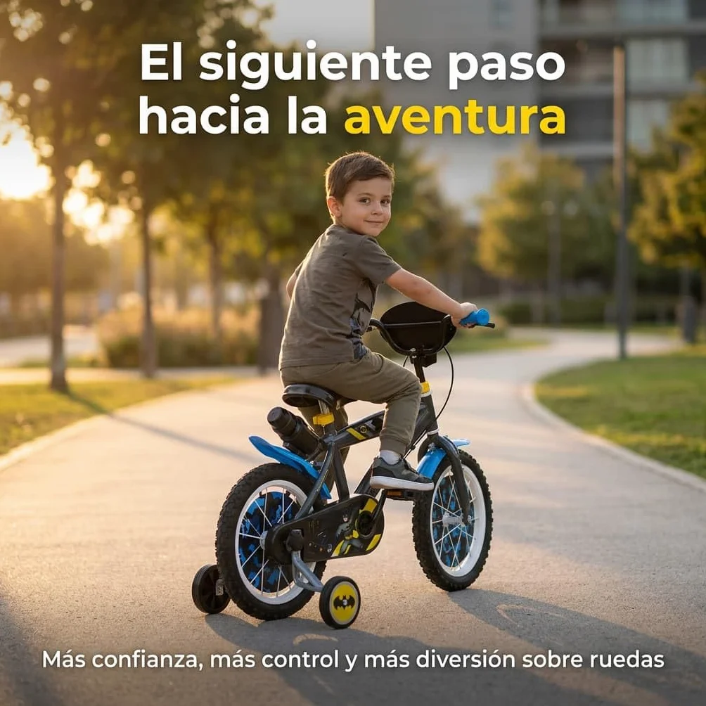 TOIMSA Bicicleta 14" Batman 4/6 Ños, Multicolor, 14913