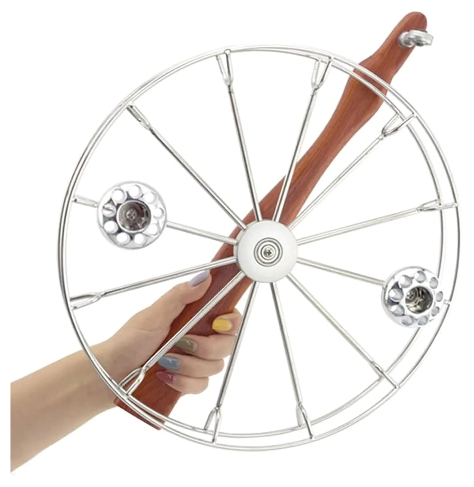 Mango de Rueda， Silenciador de Acero Inoxidable con rodamientos Grandes, enrollador Carrete bloqueable Rueda Eagle, Accesorios for Volar Cometas for niños y Adultos(36cm/14.1")