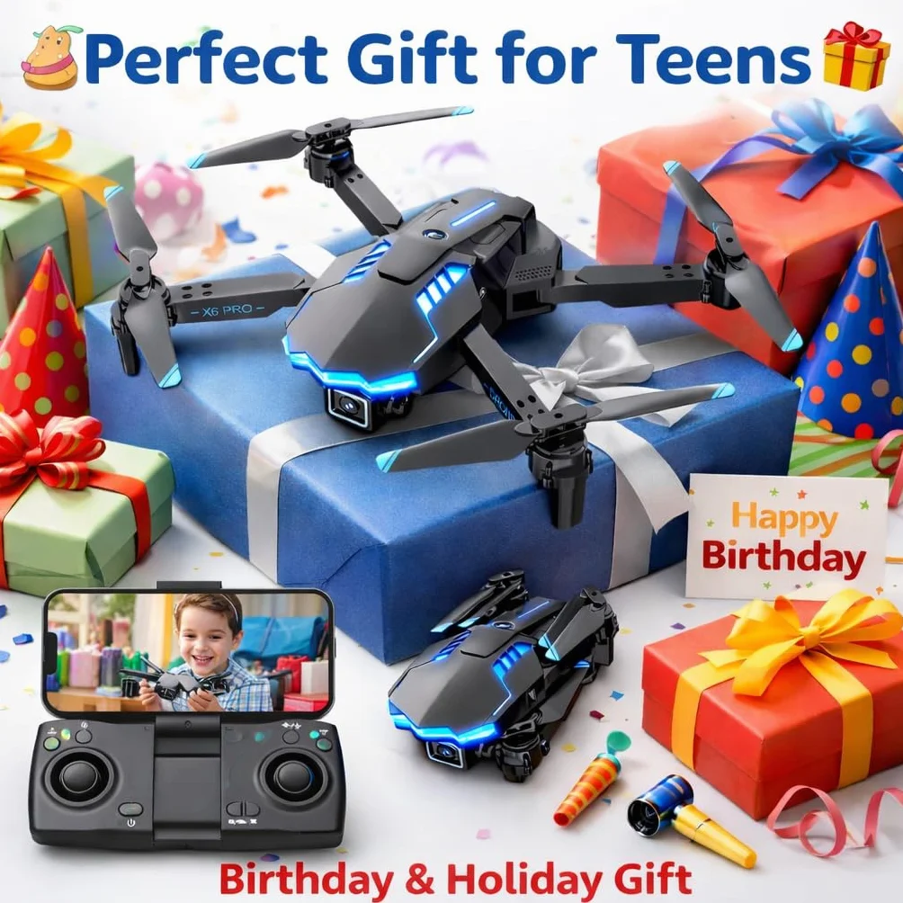 Drones con Camara 1080P Dron para Niños con Motor Brushless Drone FPV con 30min de Vuelo/Altitud Retención RC Quadcopter para Principiantes, Juguetes Regalo para Niños, Menos de 249g (White)