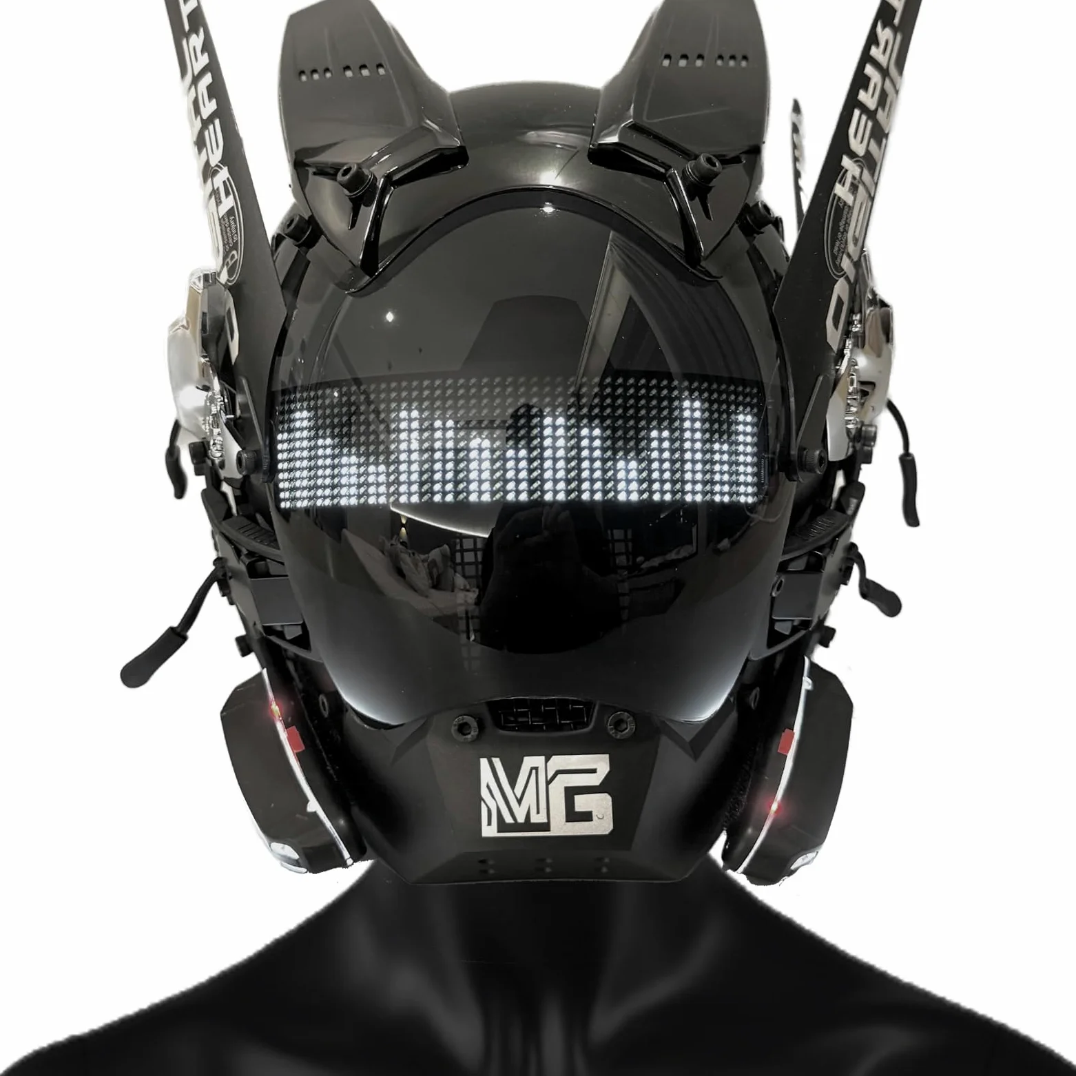 Máscara punk para adultos, máscara de cosplay de Halloween, regalo de fiesta, luz LED, máscara de disfraz para hombre