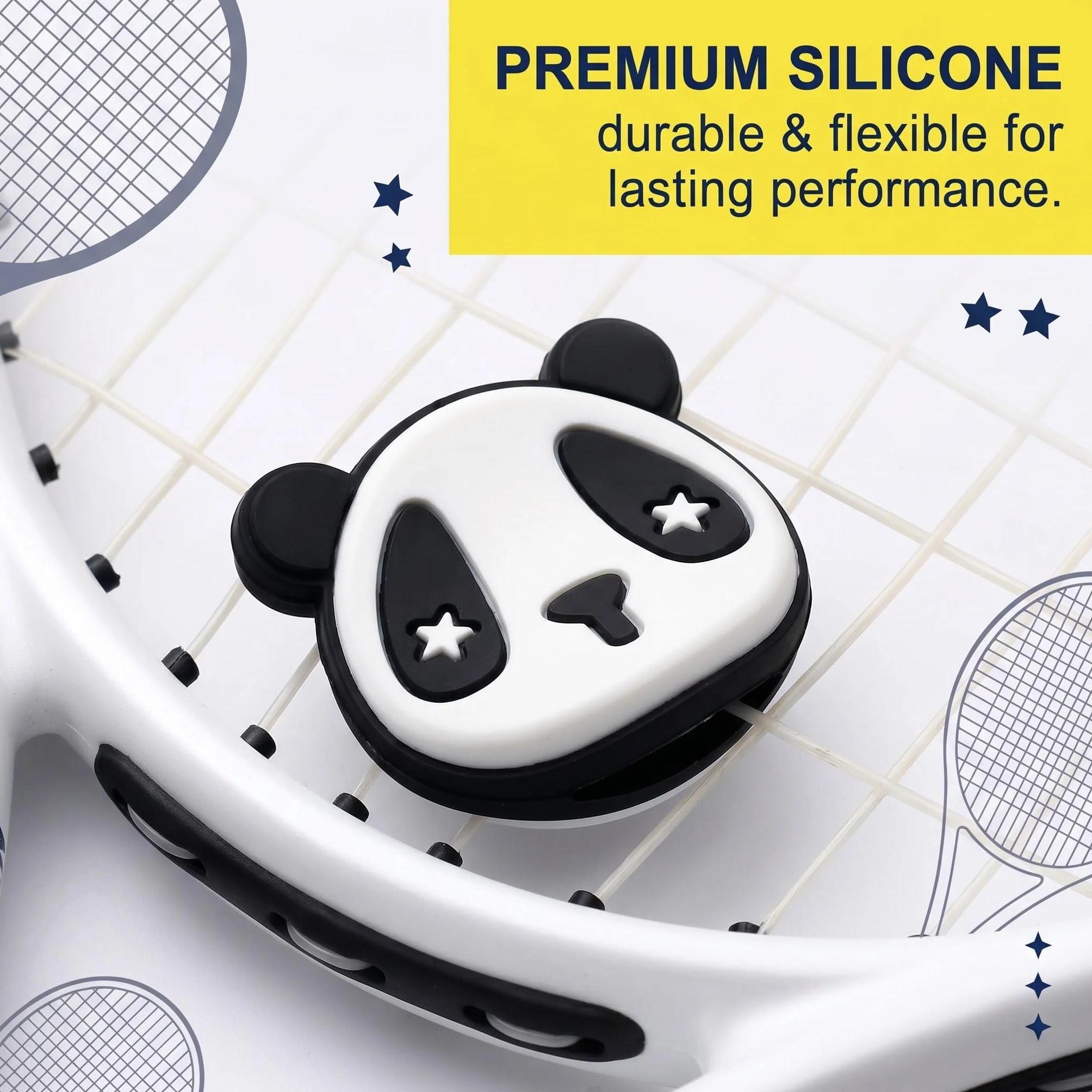 Amortiguador Tenis Silicona Antivibrador Panda Dinosaurio Emoticonos Accesorios Raqueta Tenis Padel