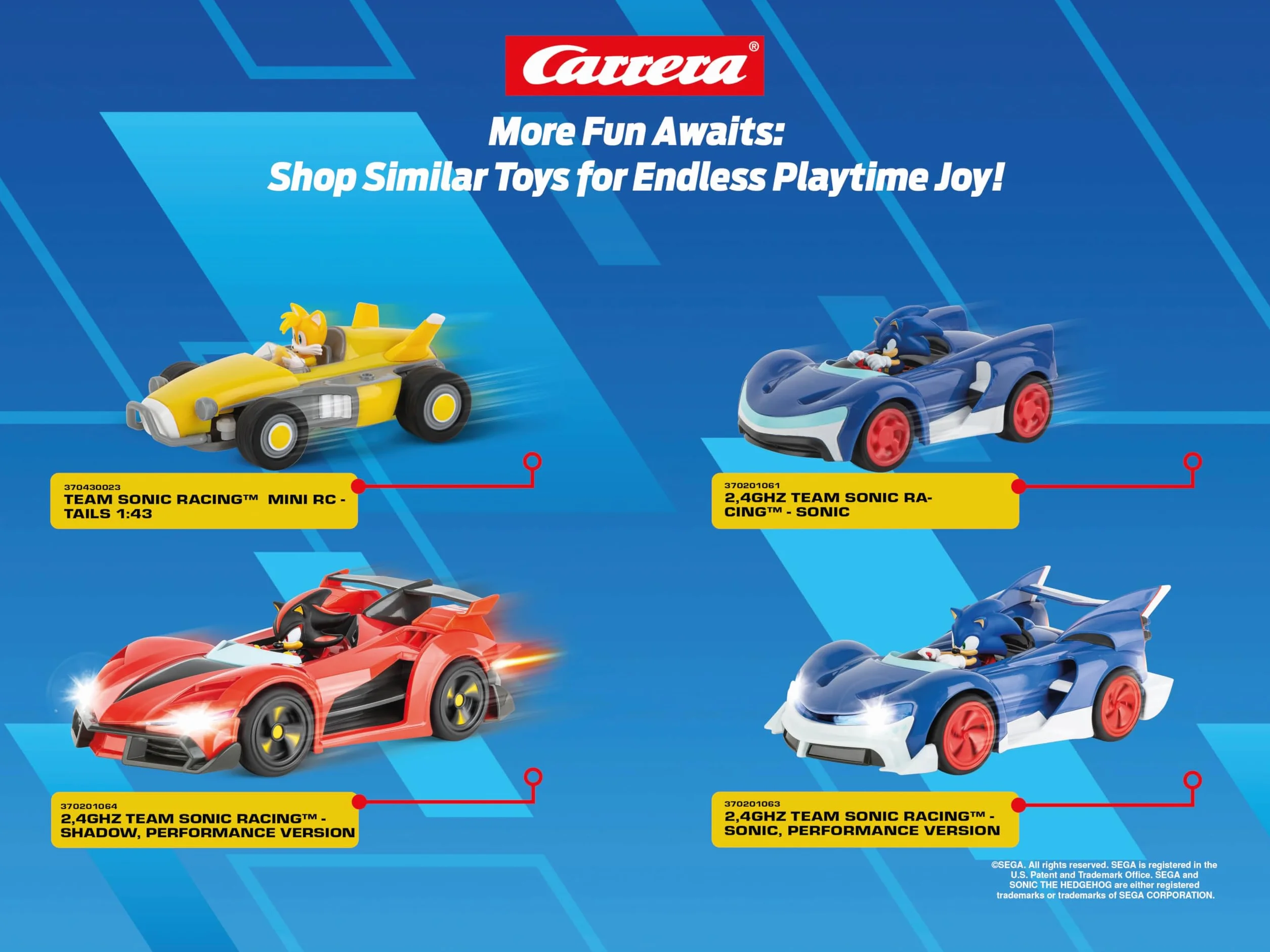 Carrera - 370430022 RC Equipo Sonic Racing Mini RC, Sonic 1:43
