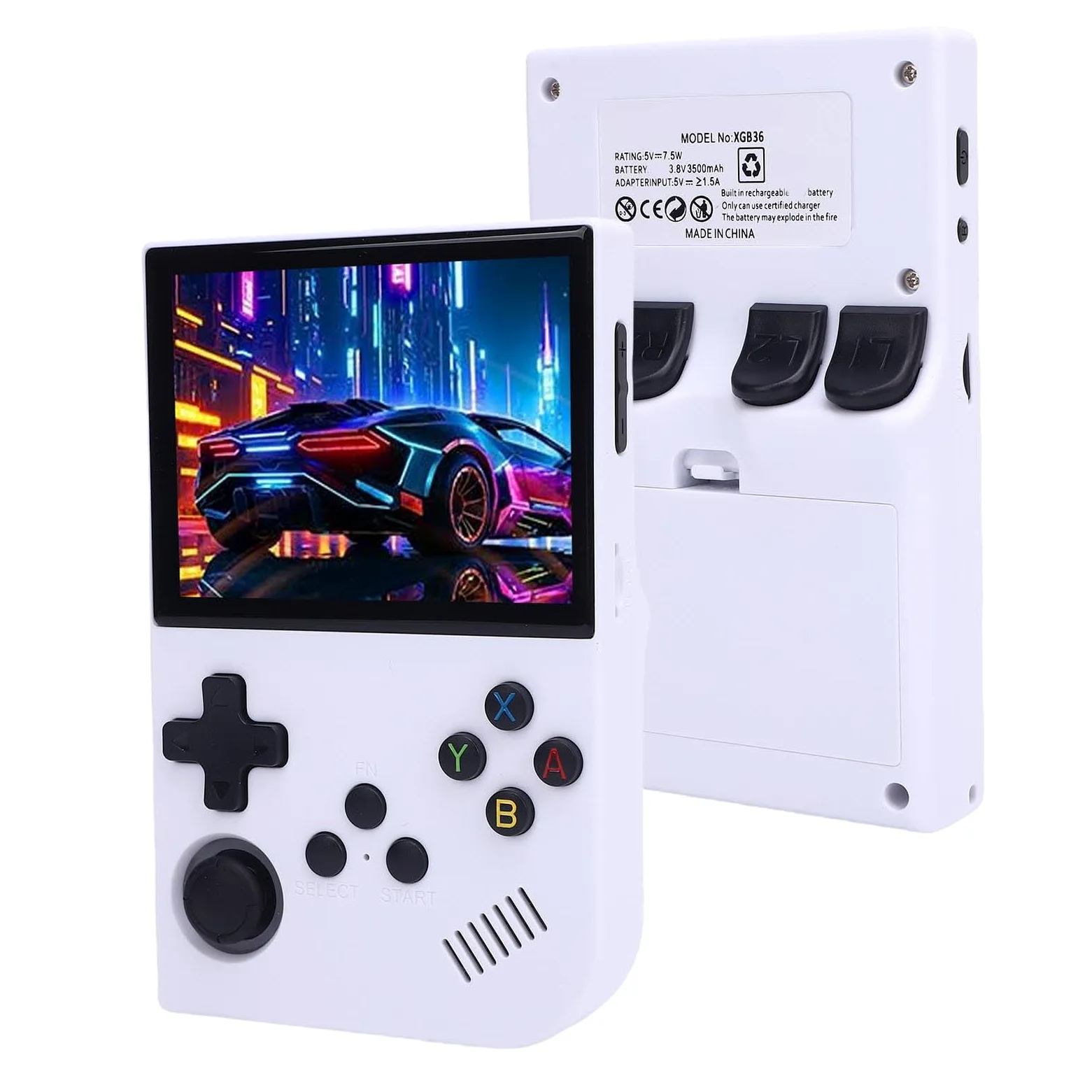 Consola de Juego de Mano RK3326 Consola de Juegos de Mano Retro 3.5 Pulgadas, Dispositivo de Juego Portátil con Batería de 3500 MAh, Admite Más de 10000 Juegos Clásicos y (64G)