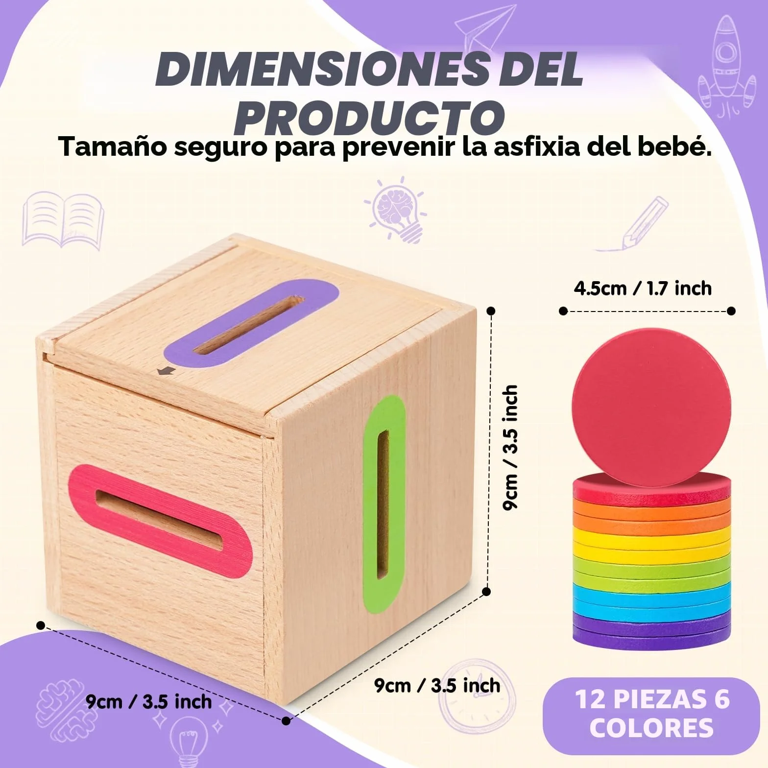 Juguetes Montessori 1 2 3 Años, Juguetes Niños 1-3 Años Juegos Educativos Niños 2 1 3 Años Juguetes Sensoriales Regalo Niño 1+ Años Juguetes de Madera para Actividades y Desarrollo