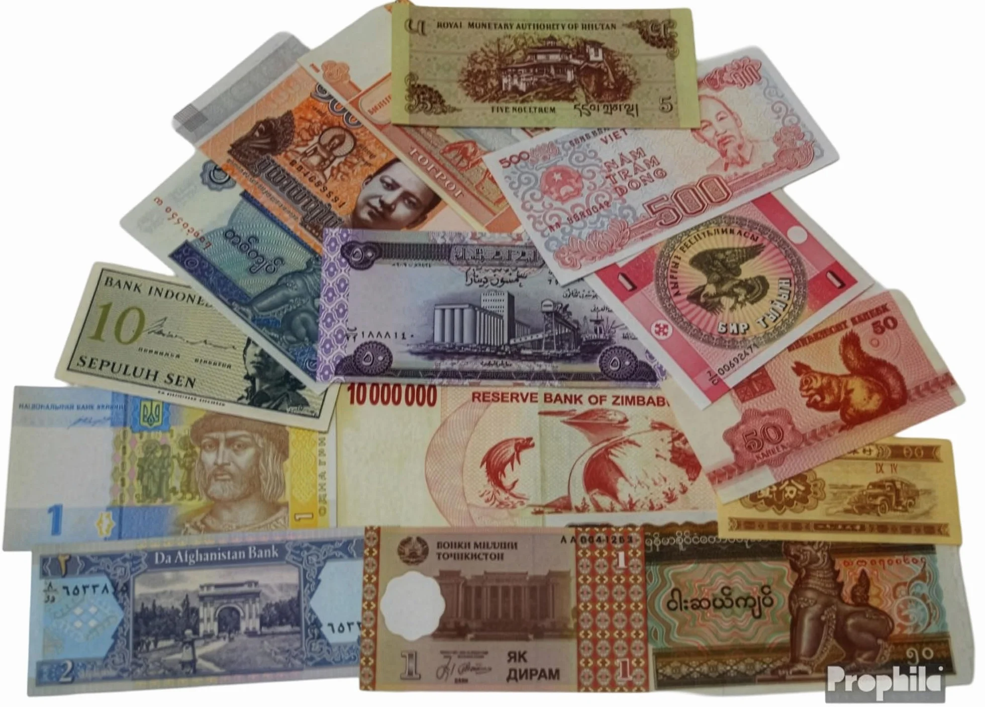Prophila Collection Todo Mundo 15 Varios Billetes de Banco (Billetes de Banco para coleccionistas - sin Medio de Pago)