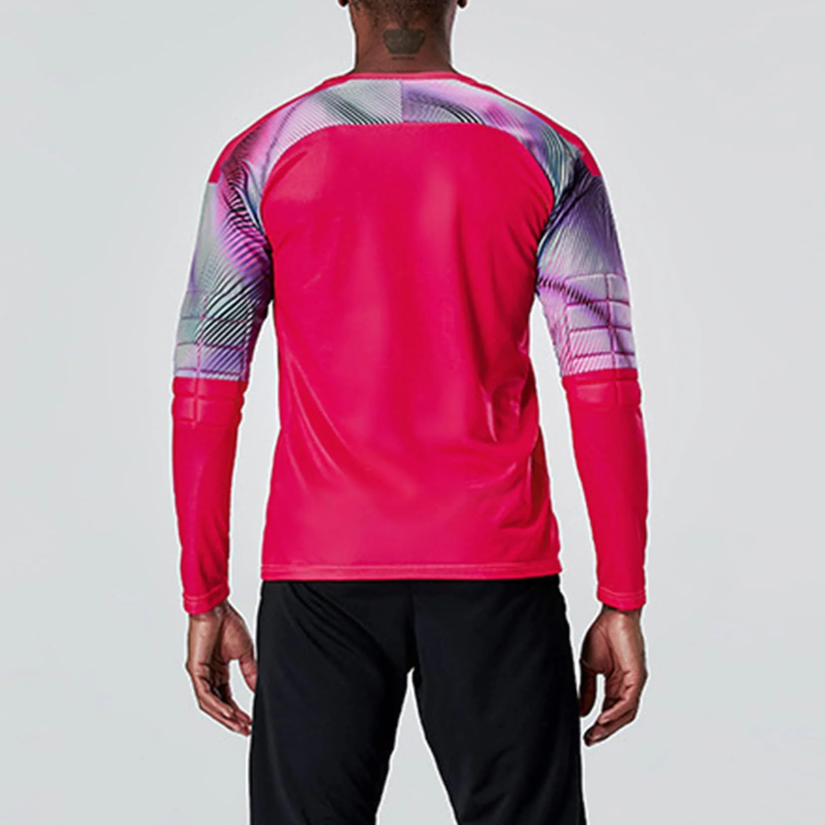 Camiseta acolchada de portero para hombre, uniforme de fútbol de manga larga, esponja protectora
