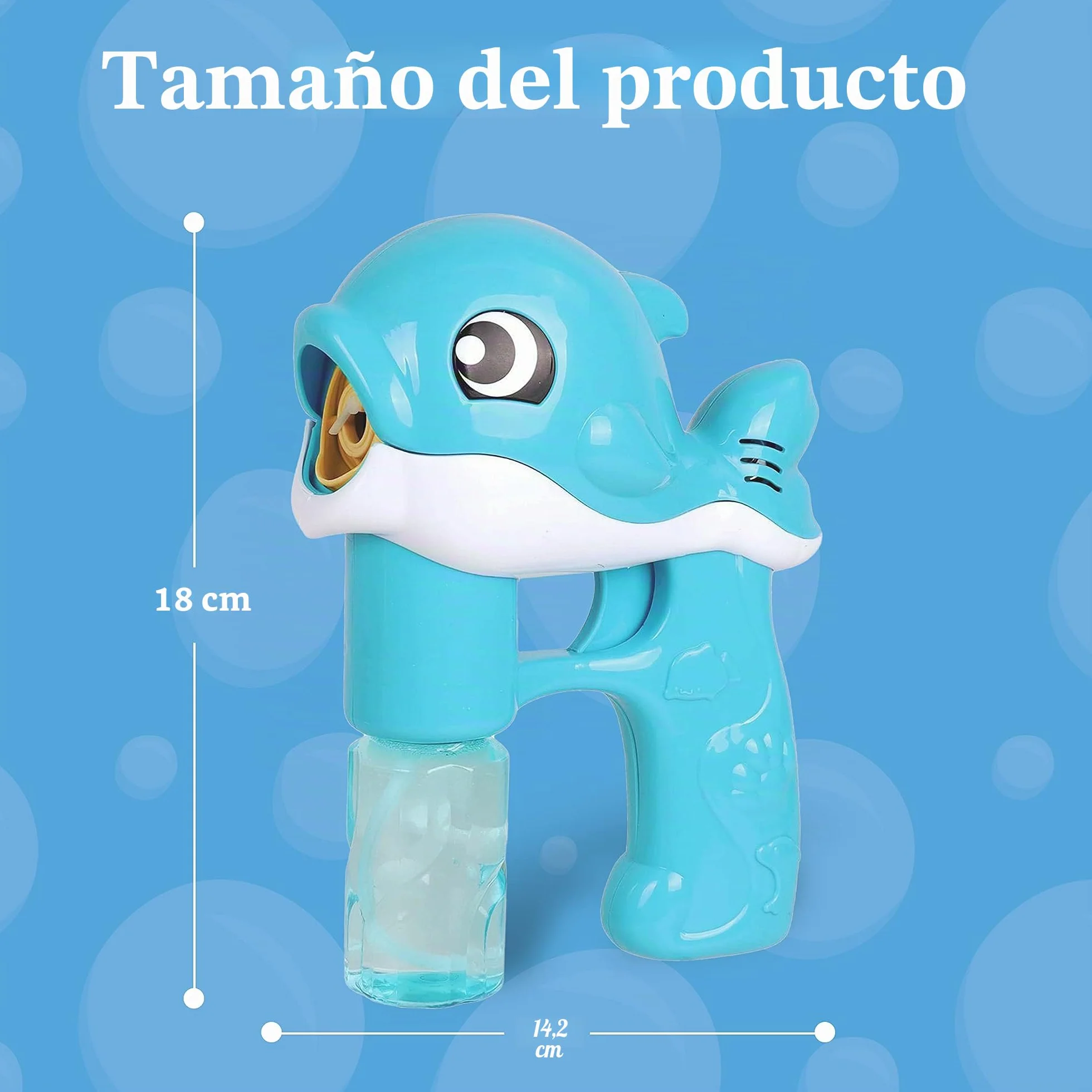 Sloosh 2 Pistolas de Burbujas para Ballenas LED automático con 4 soluciones de Repuesto de Burbujas, Pistola de Burbujas para niños, diversión de Verano para Exteriores, Regalos de Pascua