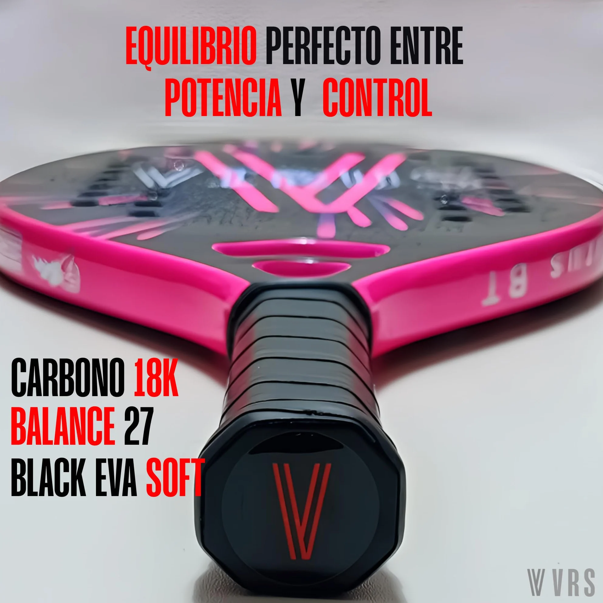VIRUS Obsession Raqueta Beach Tennis Profesional Carbono 18K Black EVA Soft Balance Medio Spin Control Funda