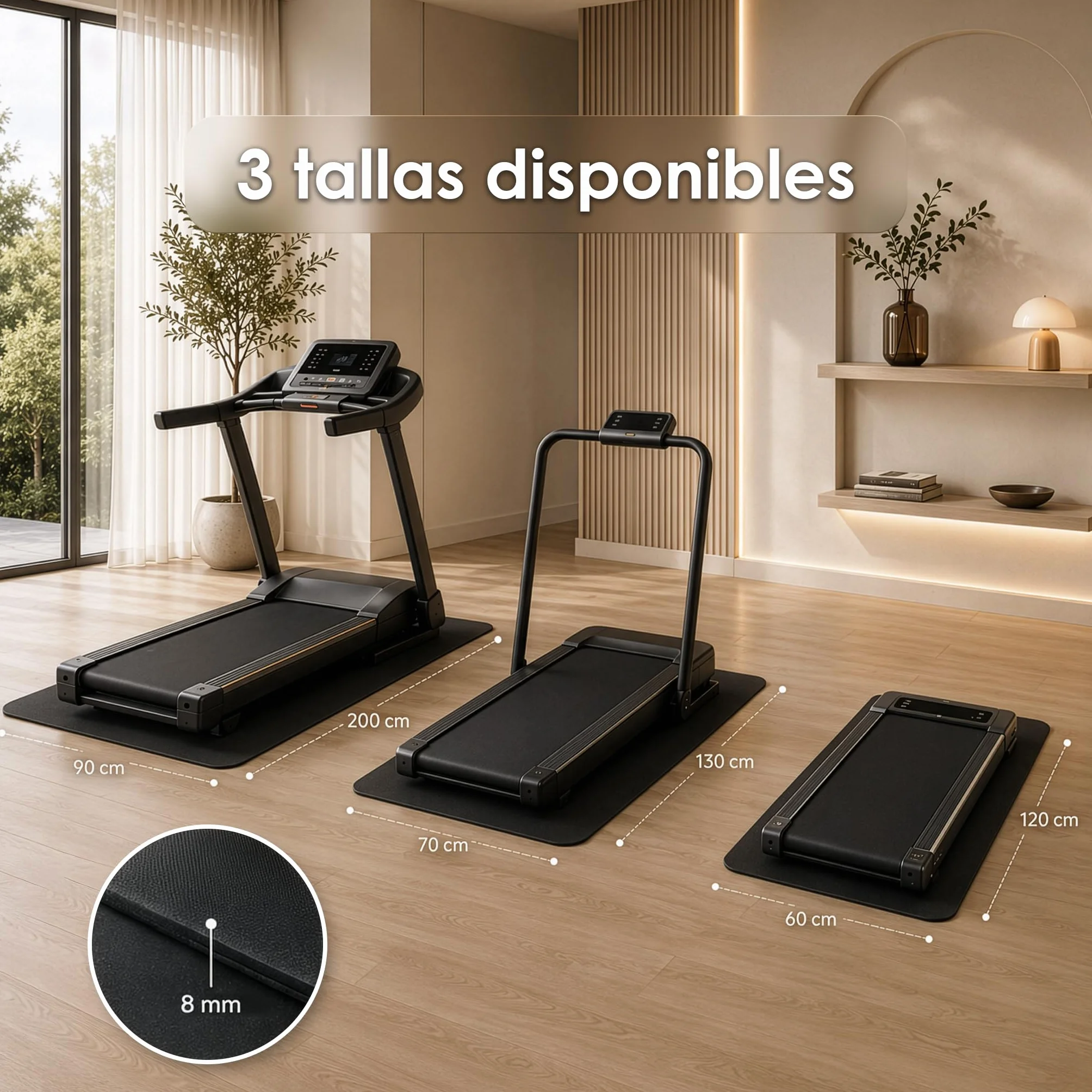 Floordirekt Sparta Esterilla antideslizante fitness cinta correr bicicleta elíptica absorción impactos