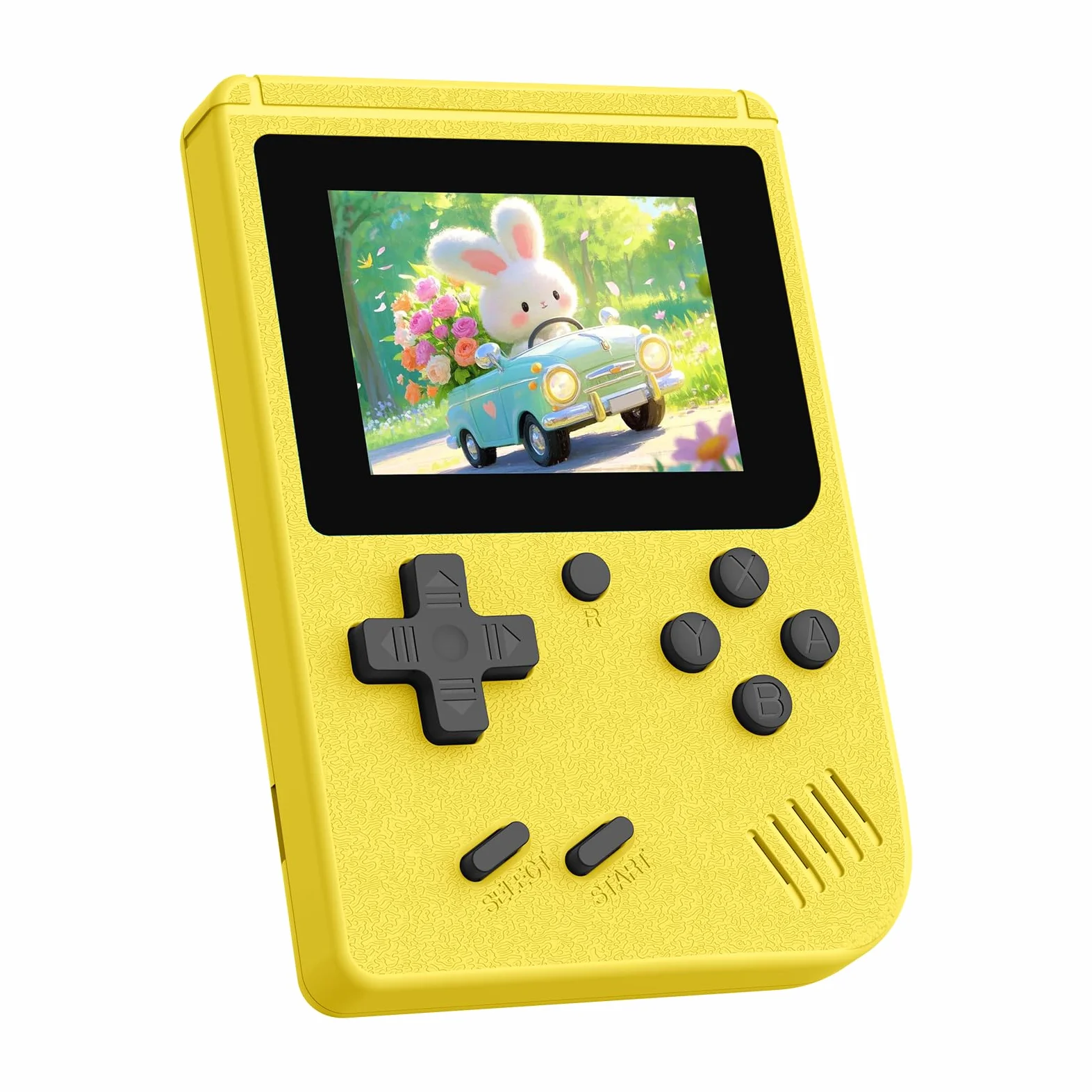 Consola de juegos retro, consola de juegos retro clásica incorporada, pantalla IPS de 3.0 pulgadas, batería recargable de 1020 mAh, consola de videojuegos portátil de arcade (amarillo)