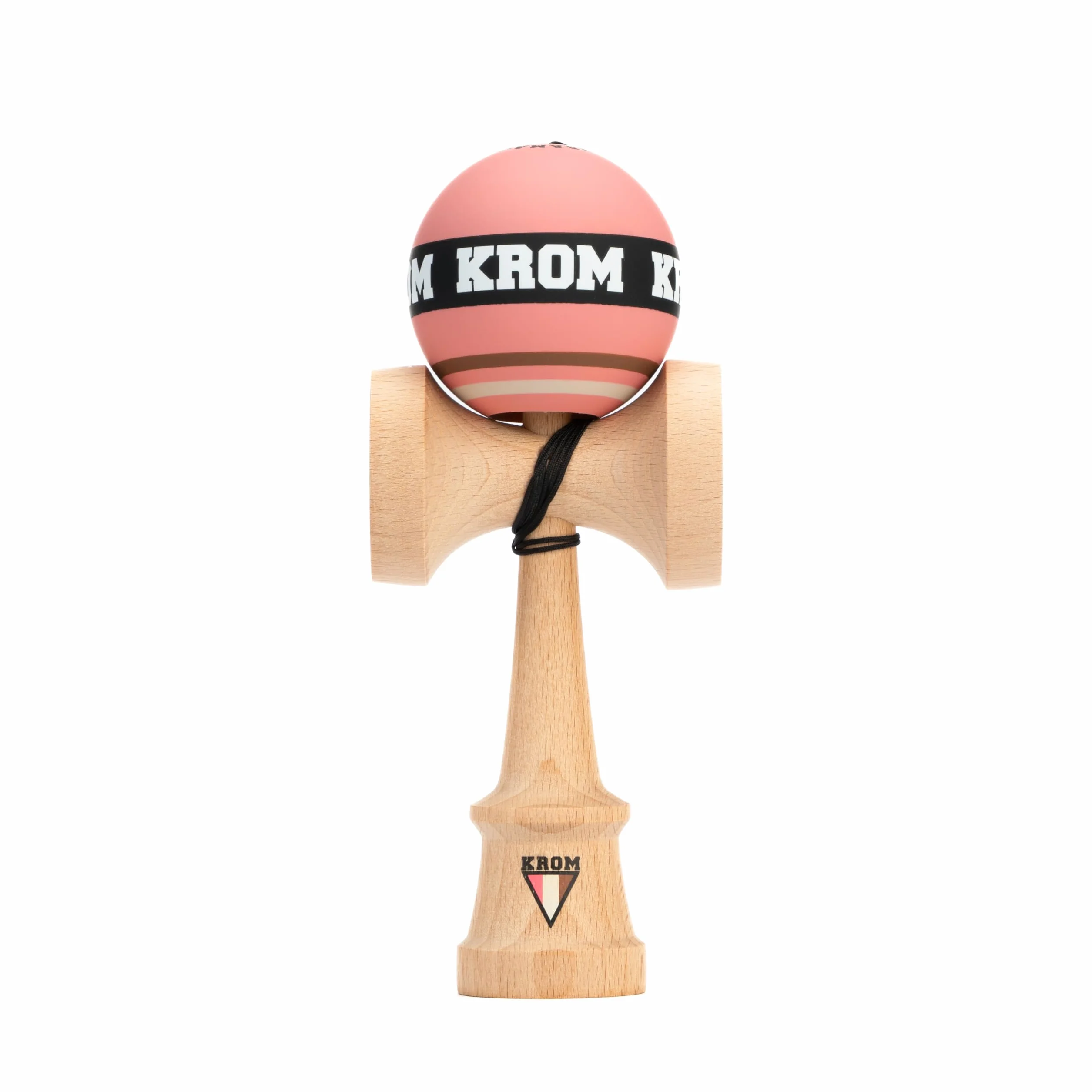 KROM Kendama STROGO Neapolitan Strawberry – Kendama de Madera para Principiantes y Jugadores avanzados – Juego de Habilidad para Uso Interior y Exterior – Juguete de Madera con Cuerda y Bola