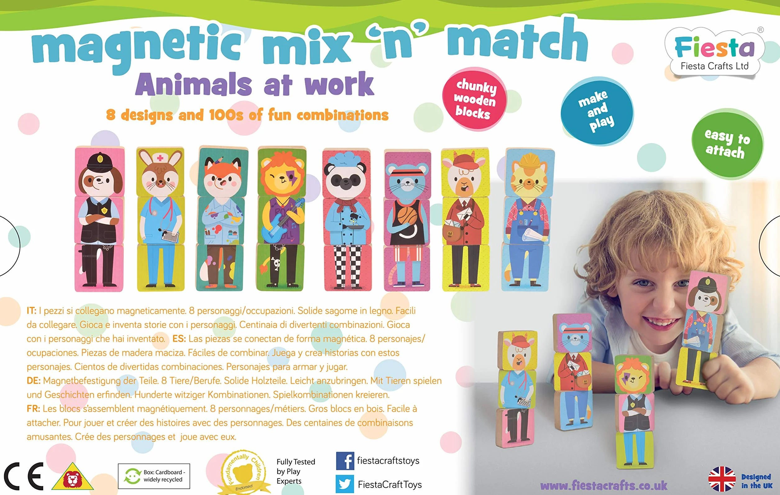 Fiesta- Mix and match magnetic animals, Multicolor (T2926) , color/modelo surtido