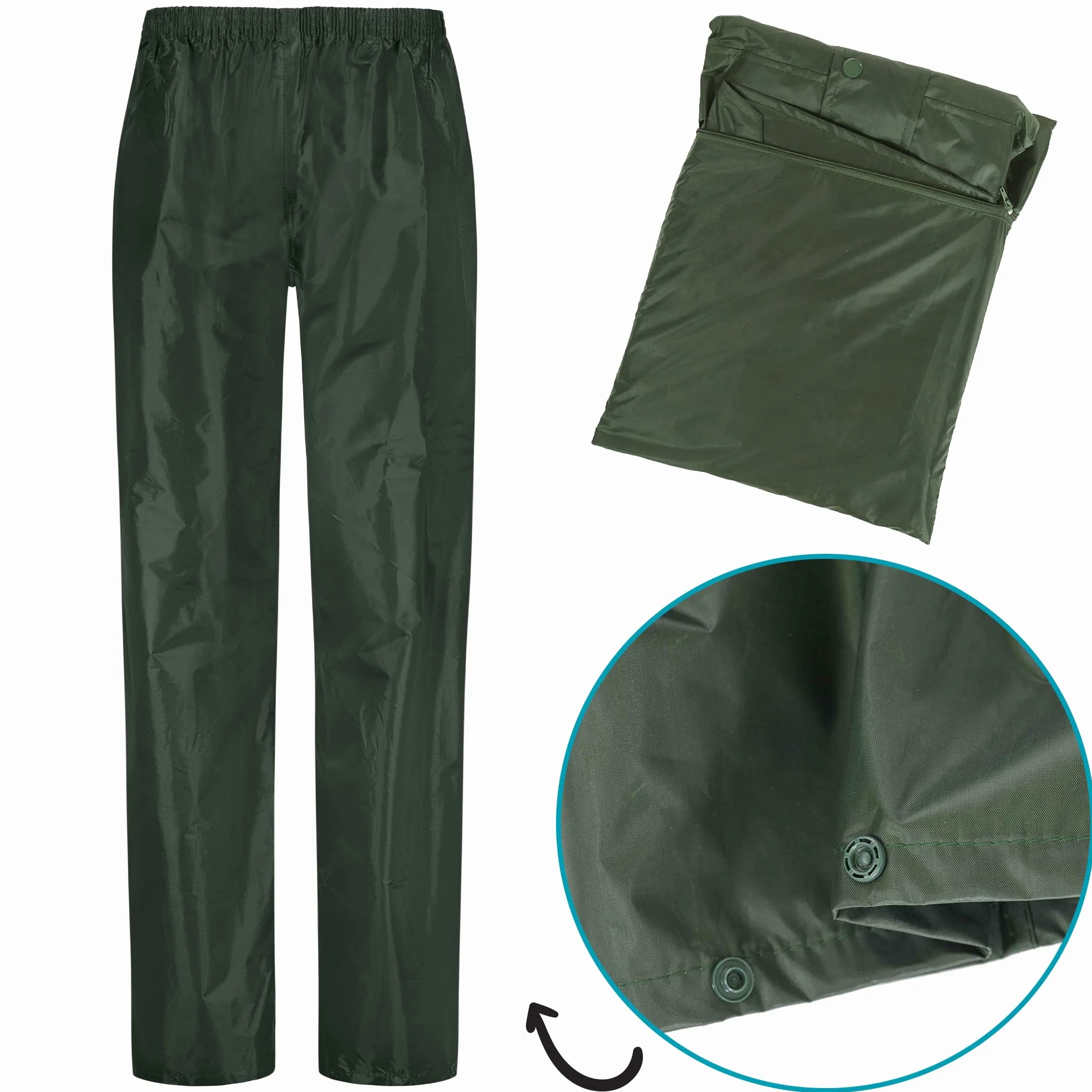 BWOLF Himalaya Traje de Lluvia Impermeable Hombre Mujer Chaqueta Pantalones 2 Bolsillos
