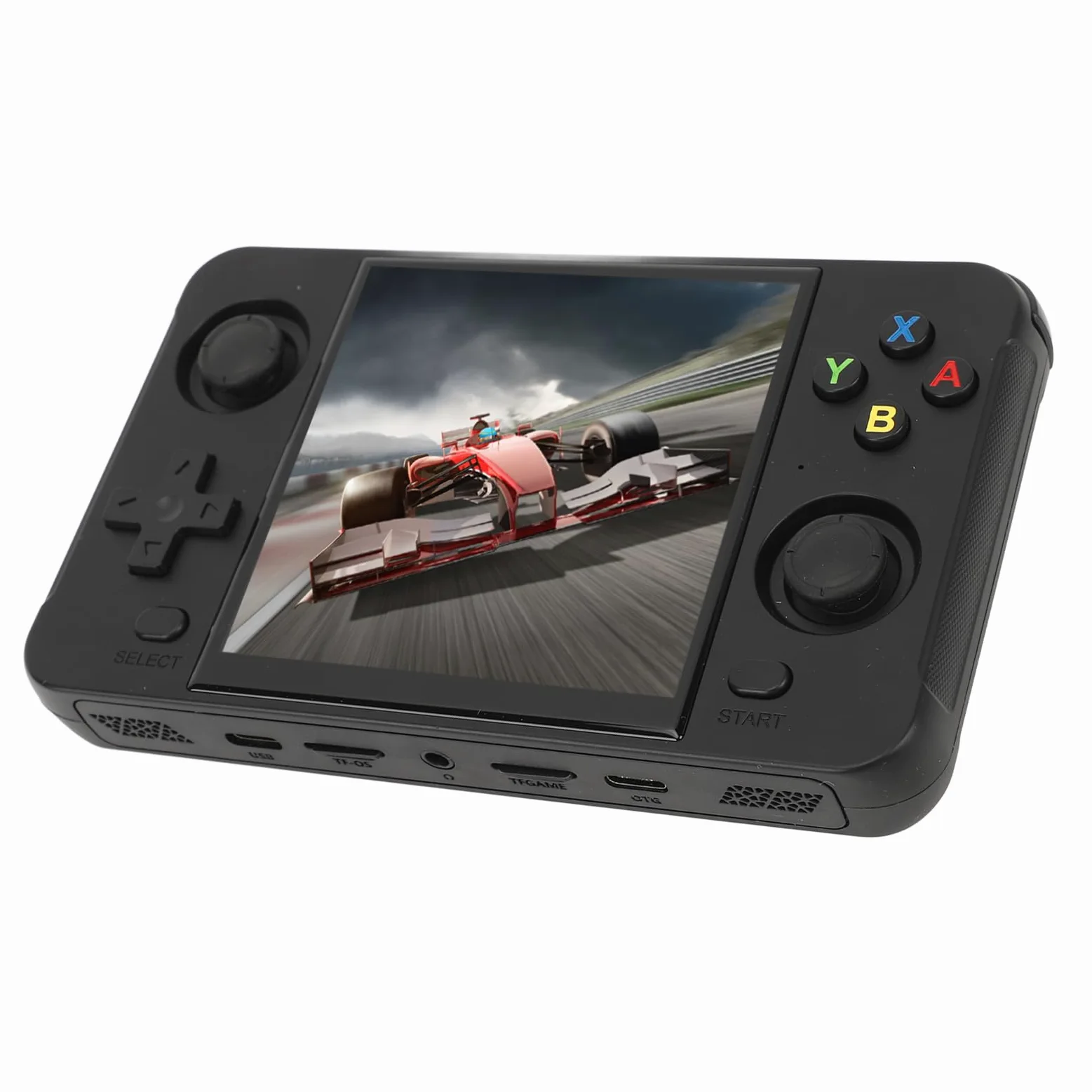 Consola de Juego de Mano Retro Joystick Dual de 4 Pulgadas IPS Pantalla HD Salida 2 Jugadores Jugo en Línea Consola de Juegos Portátiles para Viajeros (Black)
