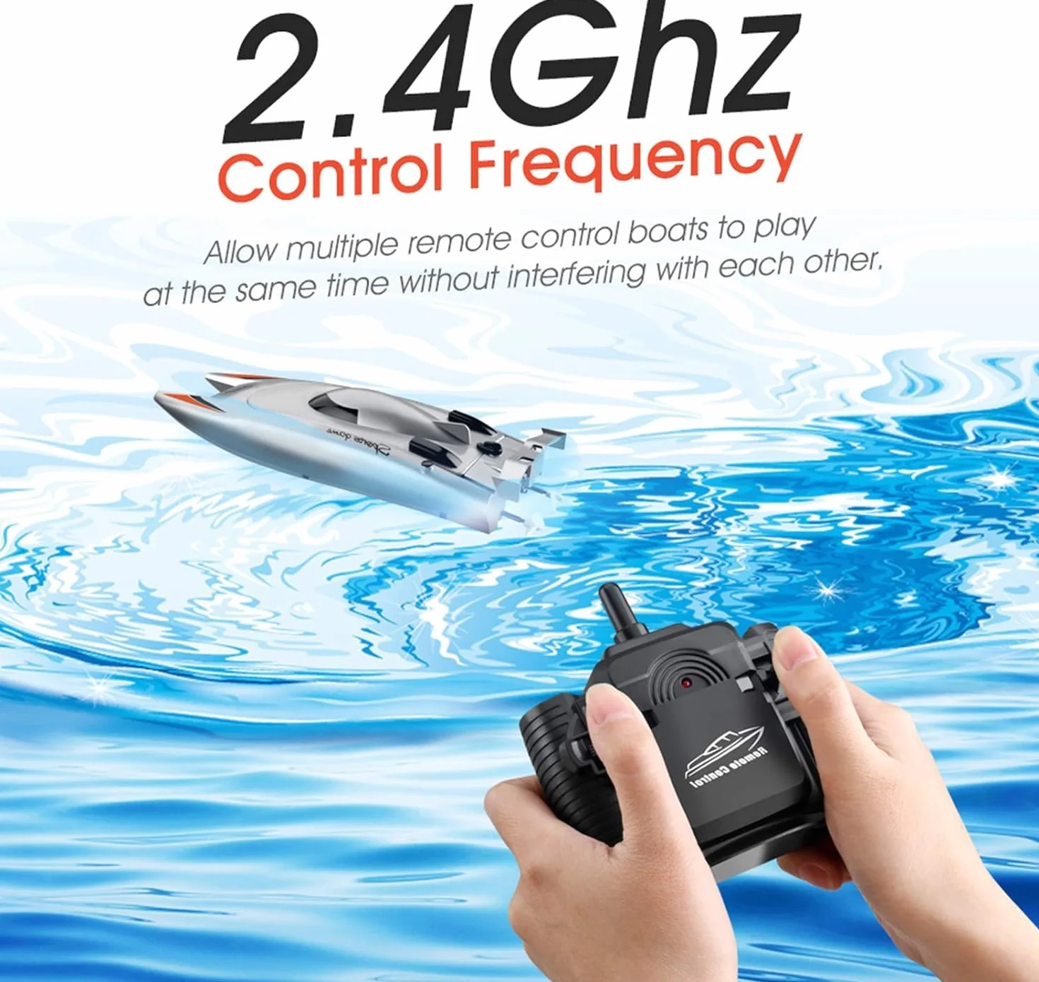 Goolsky Barcos RC para s Adultos 25 km/h Barco de Carreras de Alta Velocidad 2 Canales Barcos de Control Remoto para Piscinas Barco de Carreras (Negro)