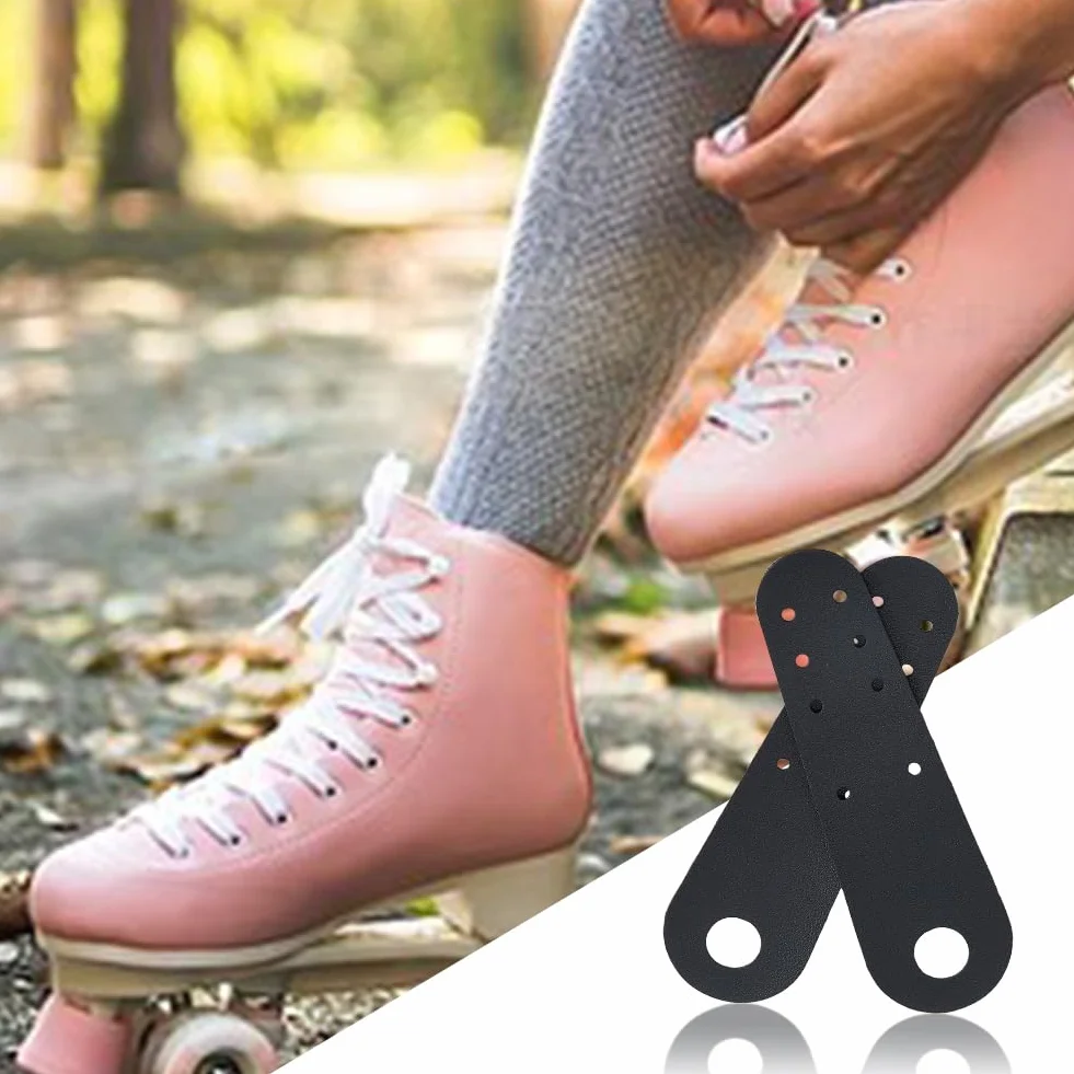 SUPERFINDINGS protectores de piel sintética para patines de ruedas, puntera plana negra